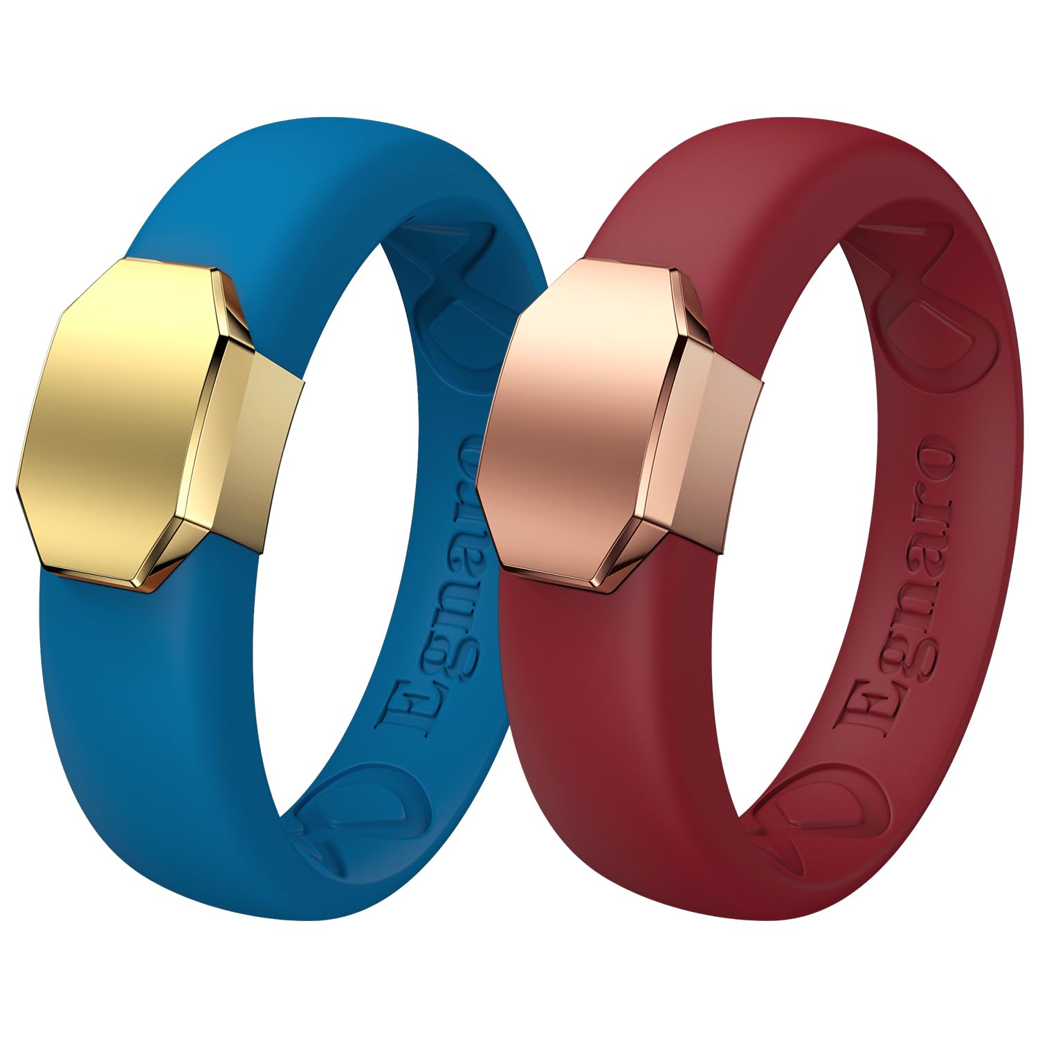 Egnaro Silicone Wedding Bands Women, Inner Arc Ergonomic Breathable Design