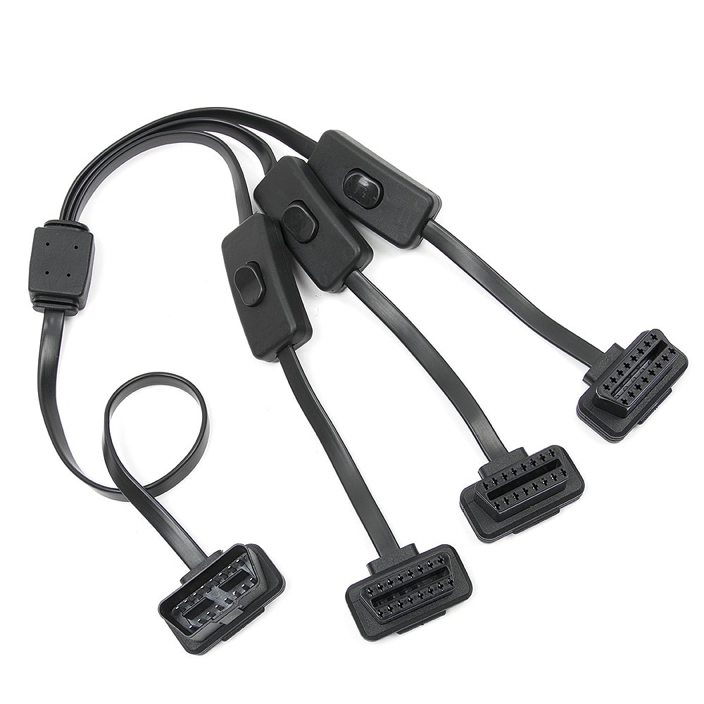 Amazon.co.jp: CarAngels スイッチ3つ付き OBD2 延長ケーブル 3