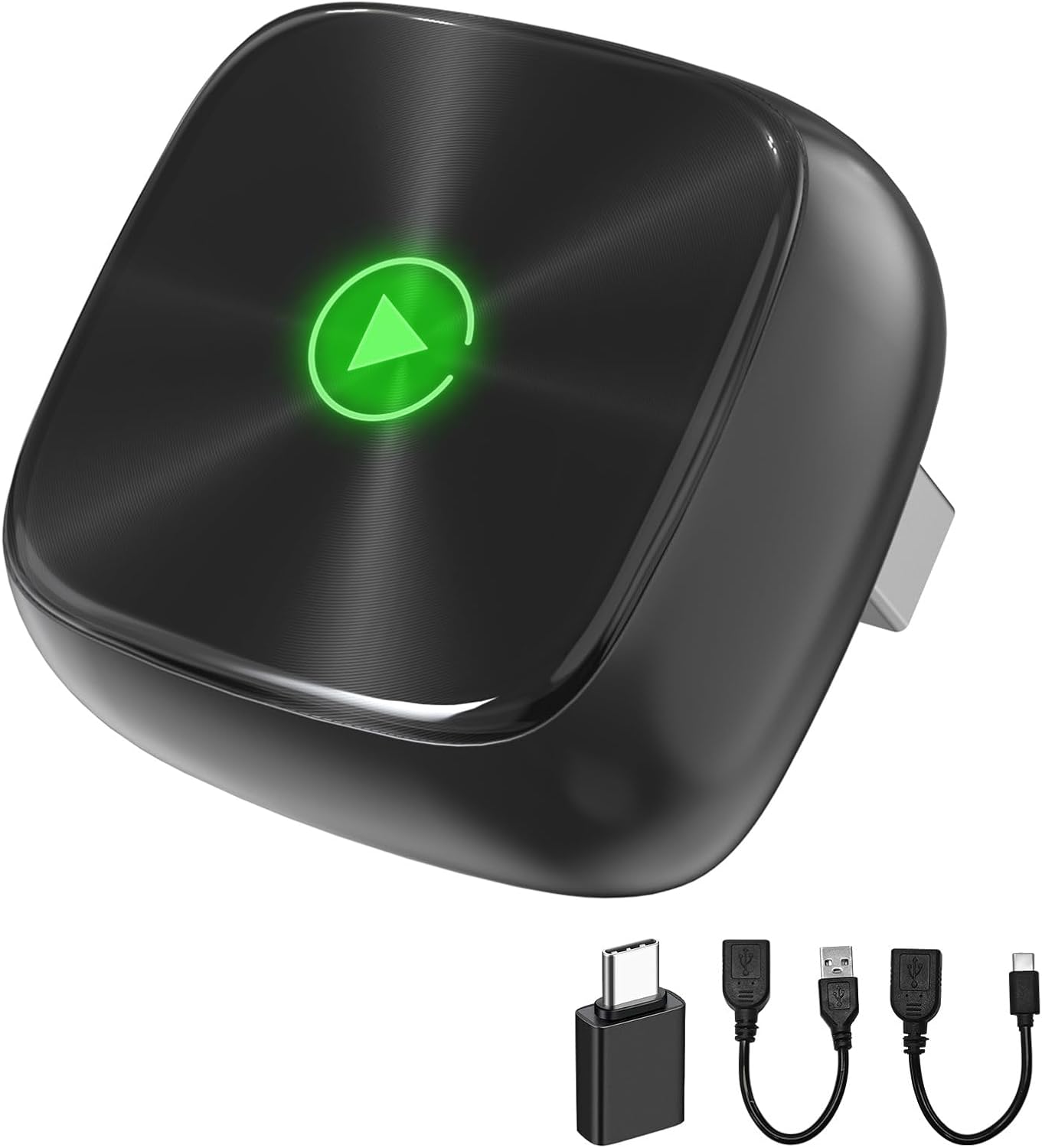 2025 Upgraded[128MB ROM] Wireless CarPlay Adapter for Apple & Android Auto, 2 in 1 Mini Version Convert Wired Car Play to Wireless Adapter, Plug and Play Car Accessories