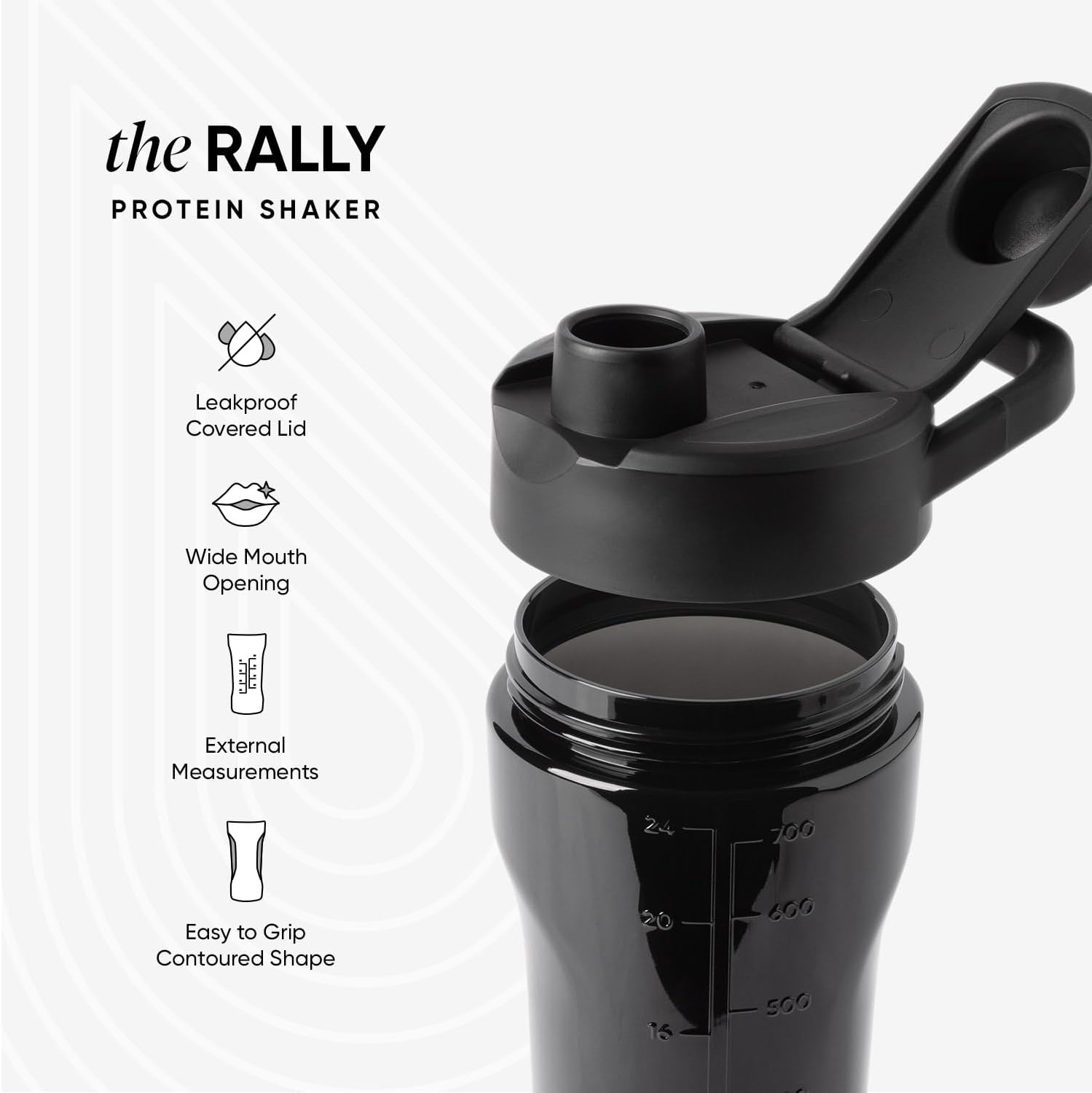 Simple Modern Rally Plastic Protein Shaker Bottle with Ball | 24oz Leakproof Cup for Protein Shakes, Mixes, Electrolytes, Pre Workout | Almond Drift - Image 2