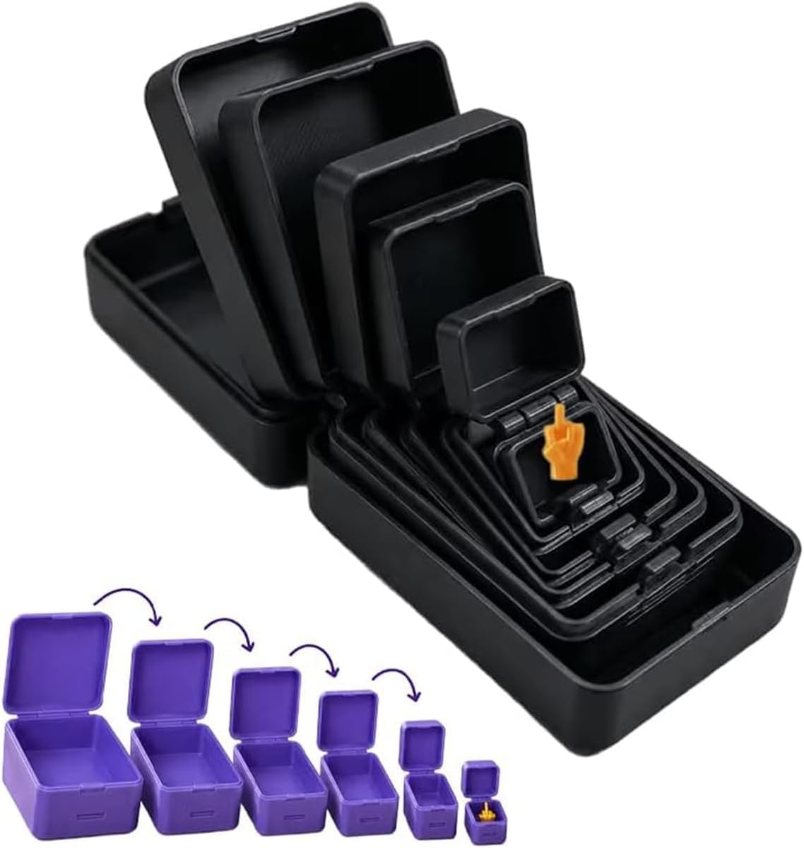 Surprise Prank Box, 6 Layer Nesting Gift, Neverending Middle Finger Fun