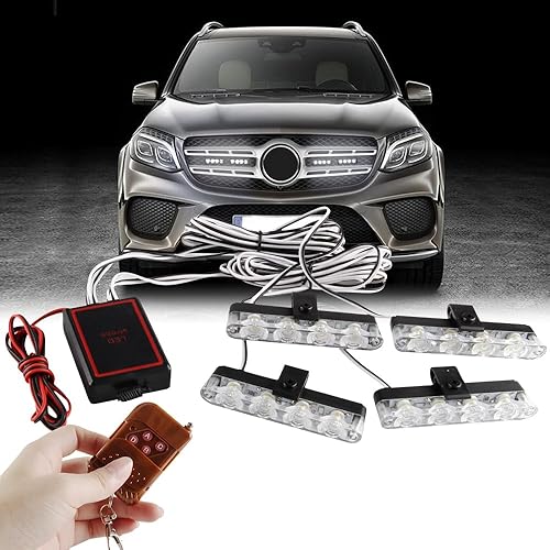 Sidaqi 4 en 1, luces de emergencia de 12 V estroboscópicas, luces de advertencia. luces intermitentes para auto, camioneta, DRL, ambulancia, auto de