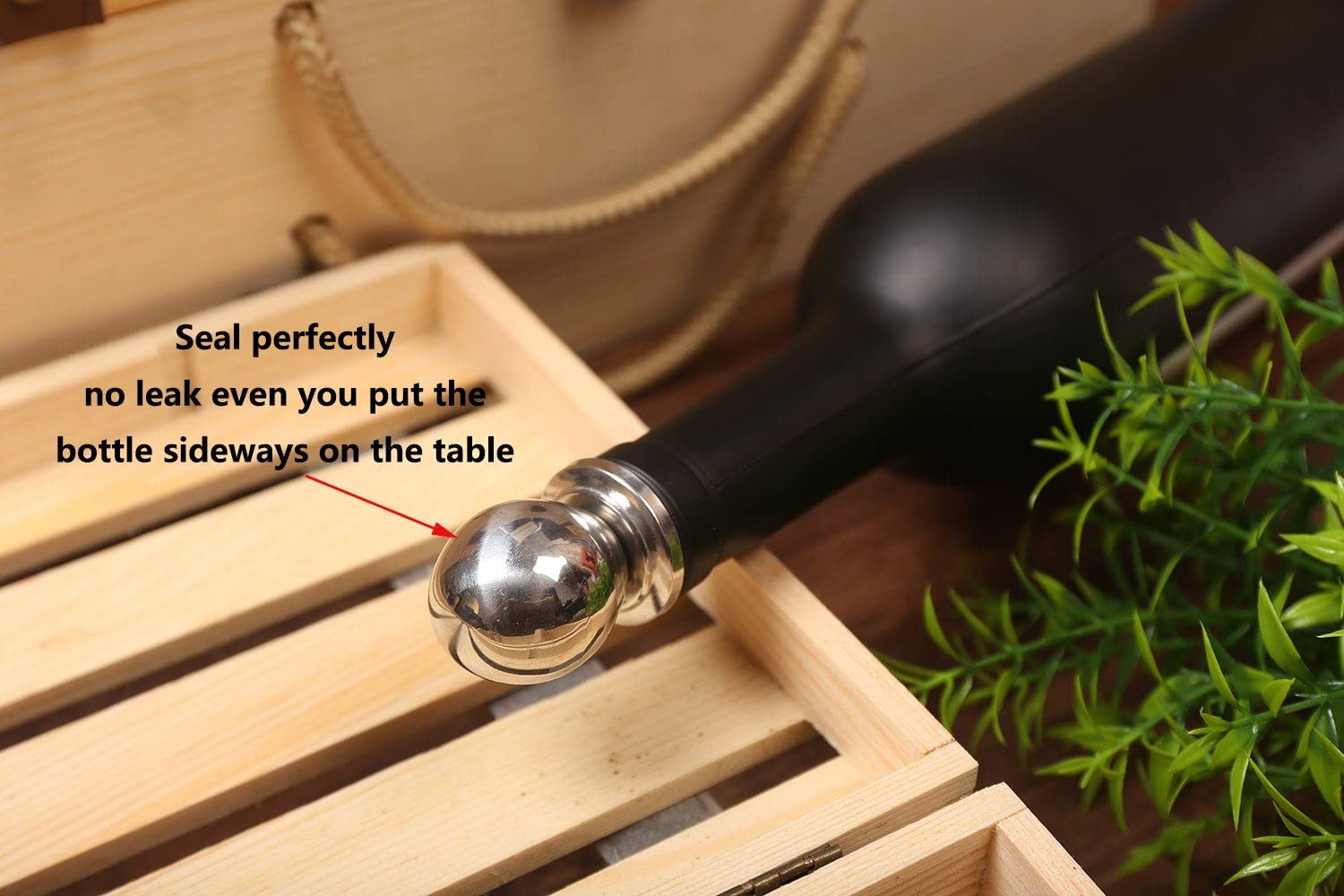 Solan De Cabras WOTOR Tapon Botella Cava Y Vino - Acero Inoxidable,  Silicona Alimentaria, Sellado Hermético, Pack 2 Negro Tapón Champán Acero