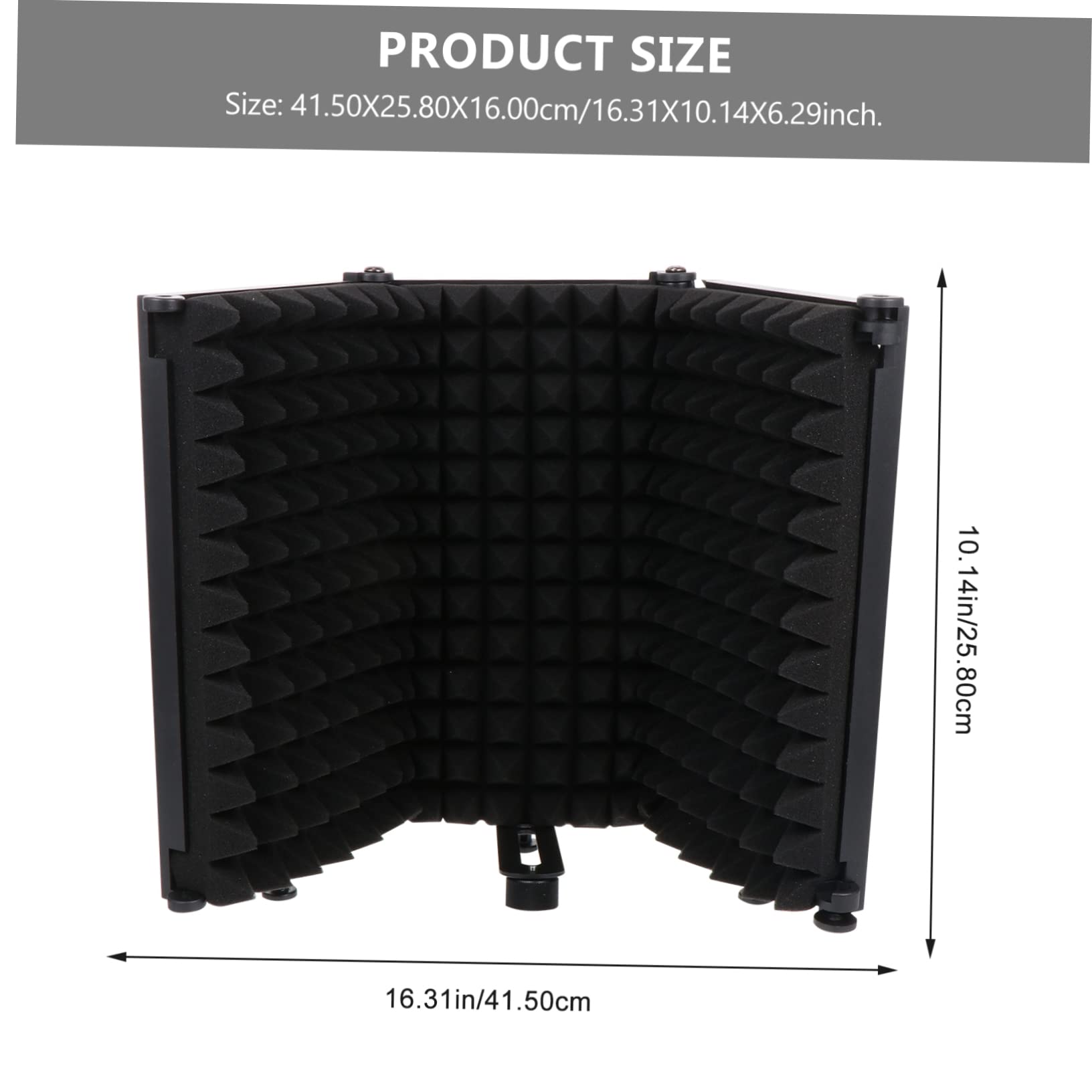 Pantalla Aislante Panel Absorbente de Sonido para Micrófono Plegable de 3 Paneles Negro, Instalación Sencilla para Estudio y Control de Grabación