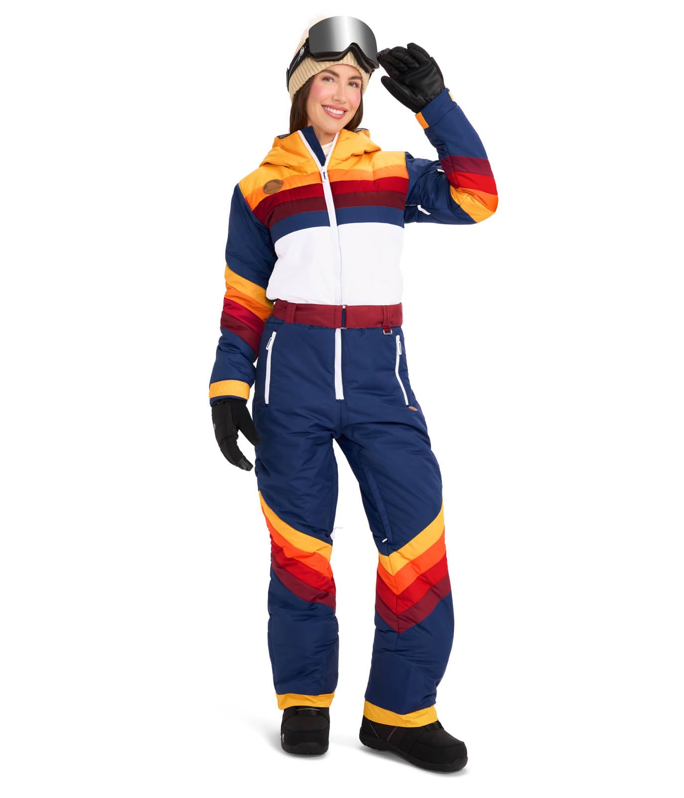 Tipsy Elves Snow Suits for Women - Retro Cute Women’s Insulated Ski Suit - Warm Waterproof Winter One Piece Outfit