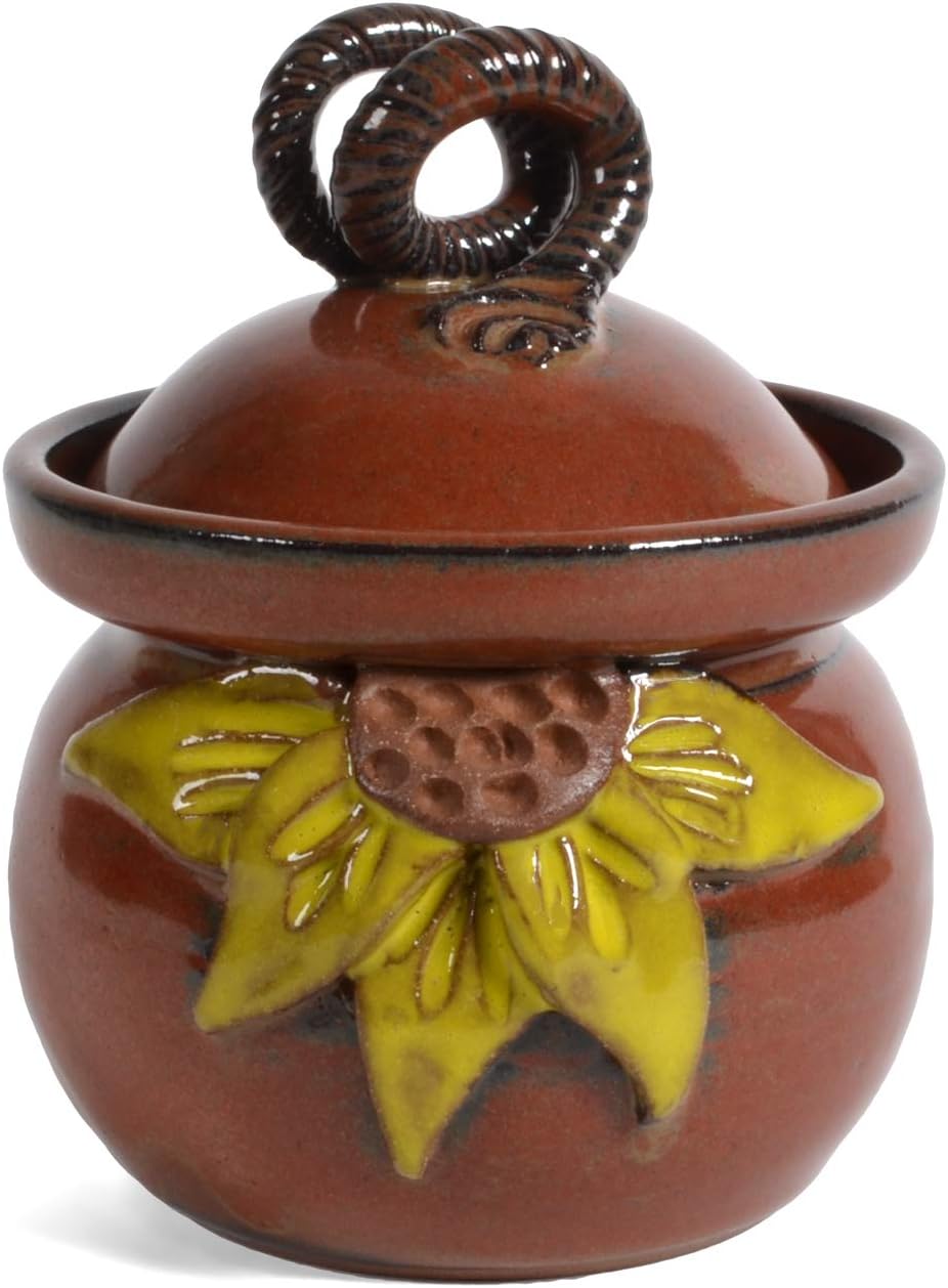 Sunflower Garlic Keeper, Handmade in the USA