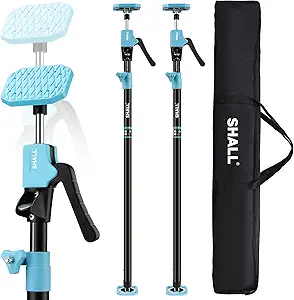 SHALL Cabinet Jack Support Pole, 54-114 in Steel Telescopic Quick Support System Rod, Adjustable 3rd Hand Tool with 154lbs Capacity for Lifting Drywall Cabinet Cargo Bars, 2 Pack w/Storage Bag
