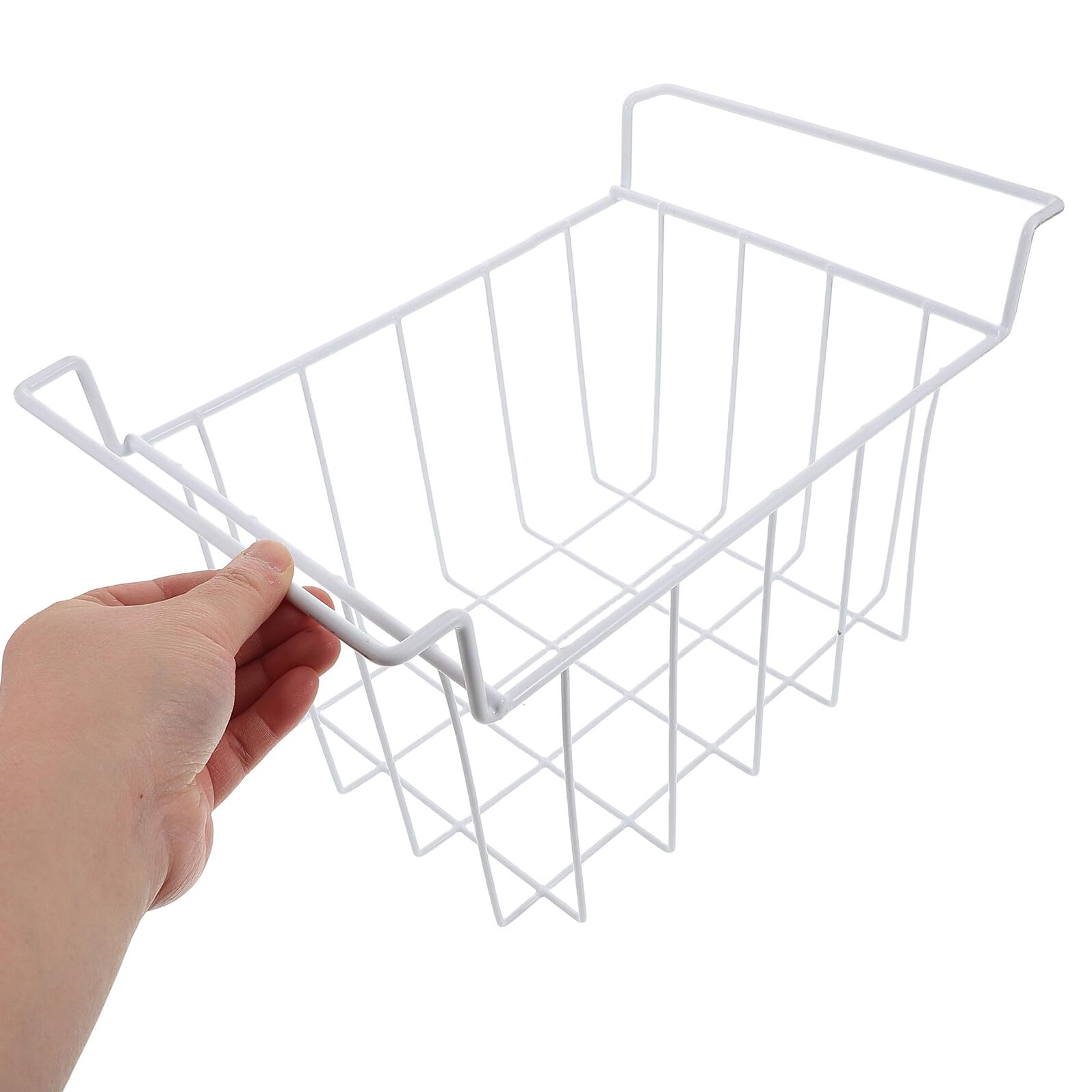 GLEAVI Cestas Colgantes para Congelador 2 Piezas 37X22X20 CM Organizadores de Alambre Reforzado Resistentes al Frío para Almacenamiento y Clasificación de Alimentos Cocina