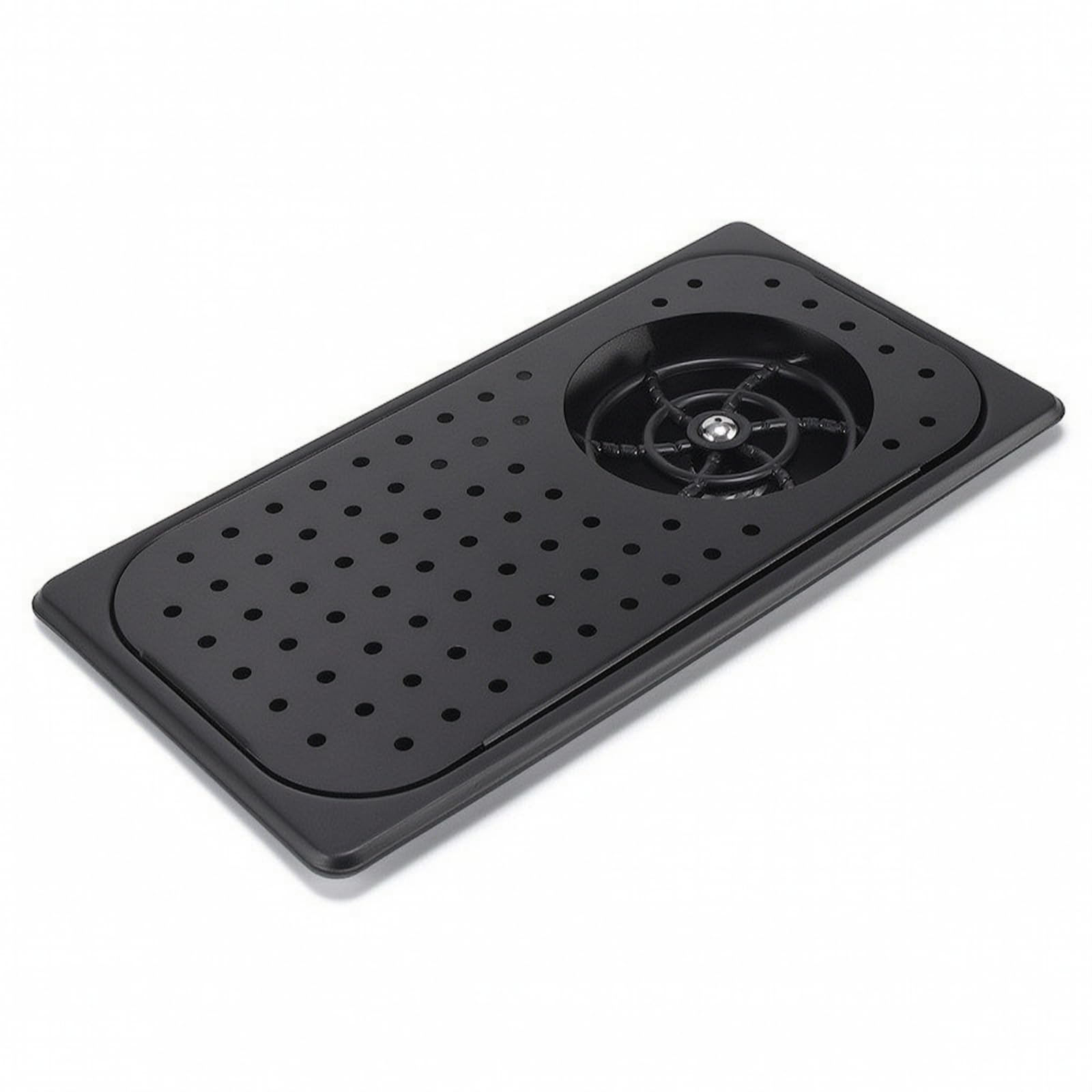 F Fityle Lavavajillas de Barra para Vasos Copas Tazas Vidrios con Chorro Potente Limpieza Instantánea Cuerpo Empotrable Esquinas Redondeadas Panel Perforado, Negro, Mediano