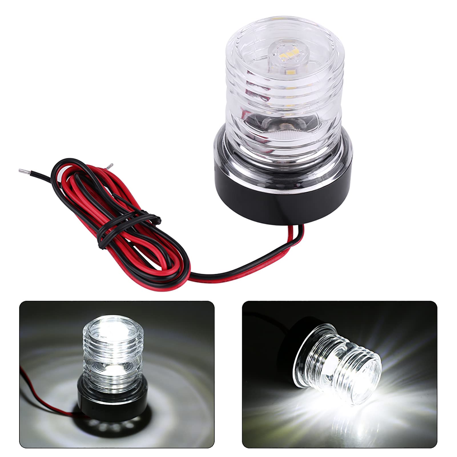 Luce di ancoraggio marina 12V Navigazione nautica per yacht a 360 ° Luce di ancoraggio a LED bianca a 360 ° Impermeabile,Pezzi di ricambio per barche, yacht