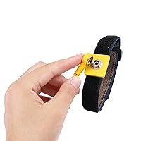 Vista 6 de Correa de muñeca antiestática, pulsera de conexión a tierra antiestática de 11 pulgadas con clip de cocodrilo y cable largo extensible, se adapta a