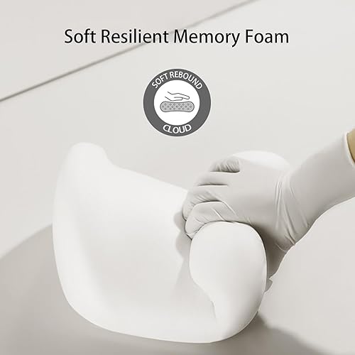 Miniatura 3 de WMM Cojín de asiento y almohada de apoyo lumbar para silla de oficina, asiento de automóvil, silla de ruedas, reduce la presión del coxis para la