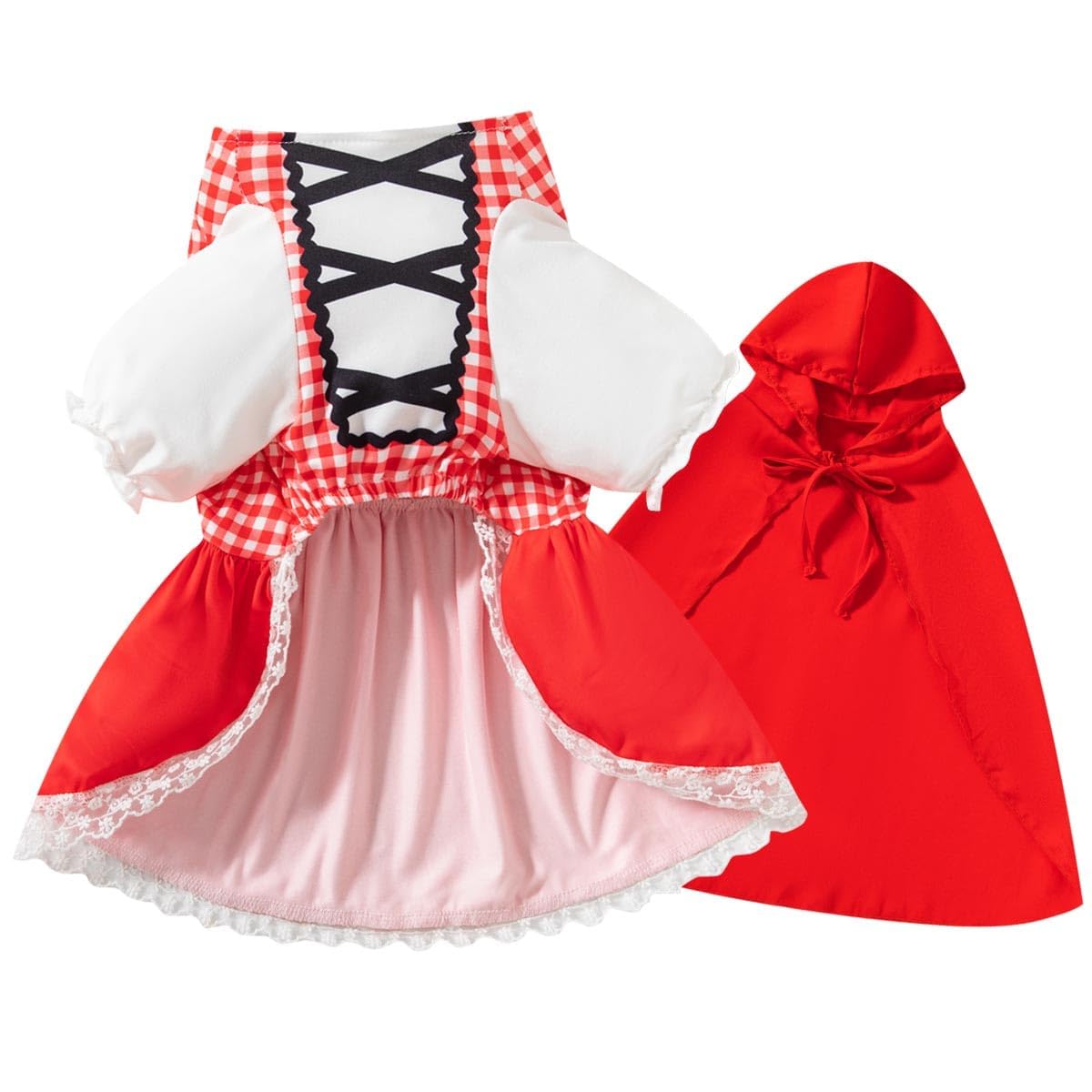Dog Little Red Riding Hood Costume Halloween Christmas Dress with Cloak (Red, XX-Large)