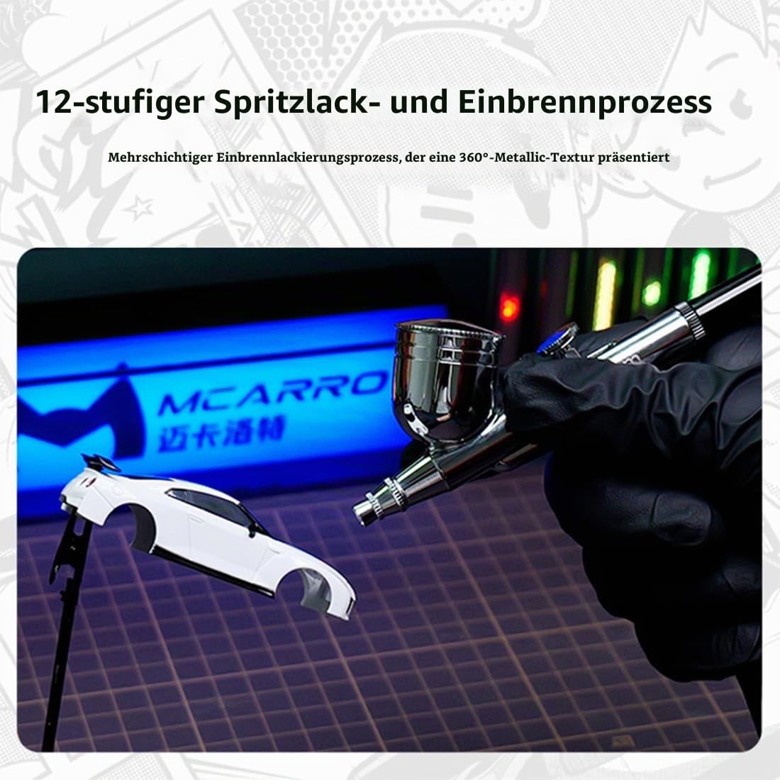 NULA 2,4 GHz 4CH 1:64 Mini RC Drift Auto, Desktop-4WD-RC-Driftwagen mit LED-Beleuchtung, proportionaler Gas- und Lenkung sowie 2 Geschwindigkeitsmodi – Sportwagen für Erwachsene
