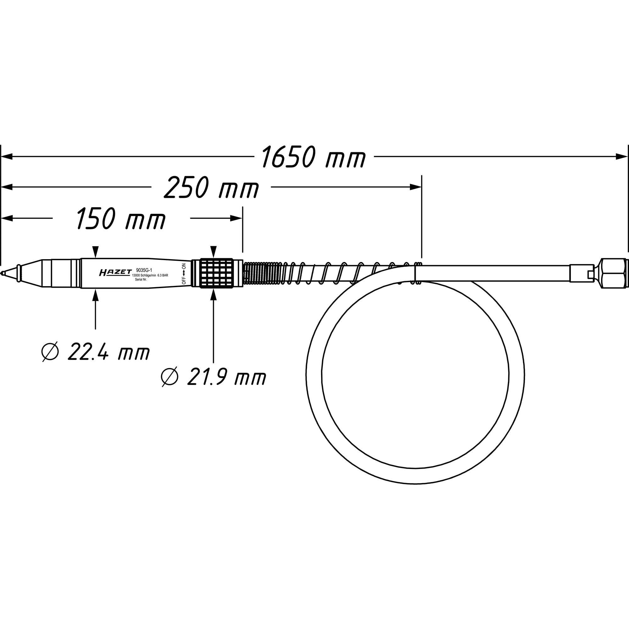 Penna per incisioni HAZET 9035G-1 | marcatura precisa e permanente dei pezzi da lavorare | per metallo, pietra, ceramica, plastica | design sottile e sensazione '.