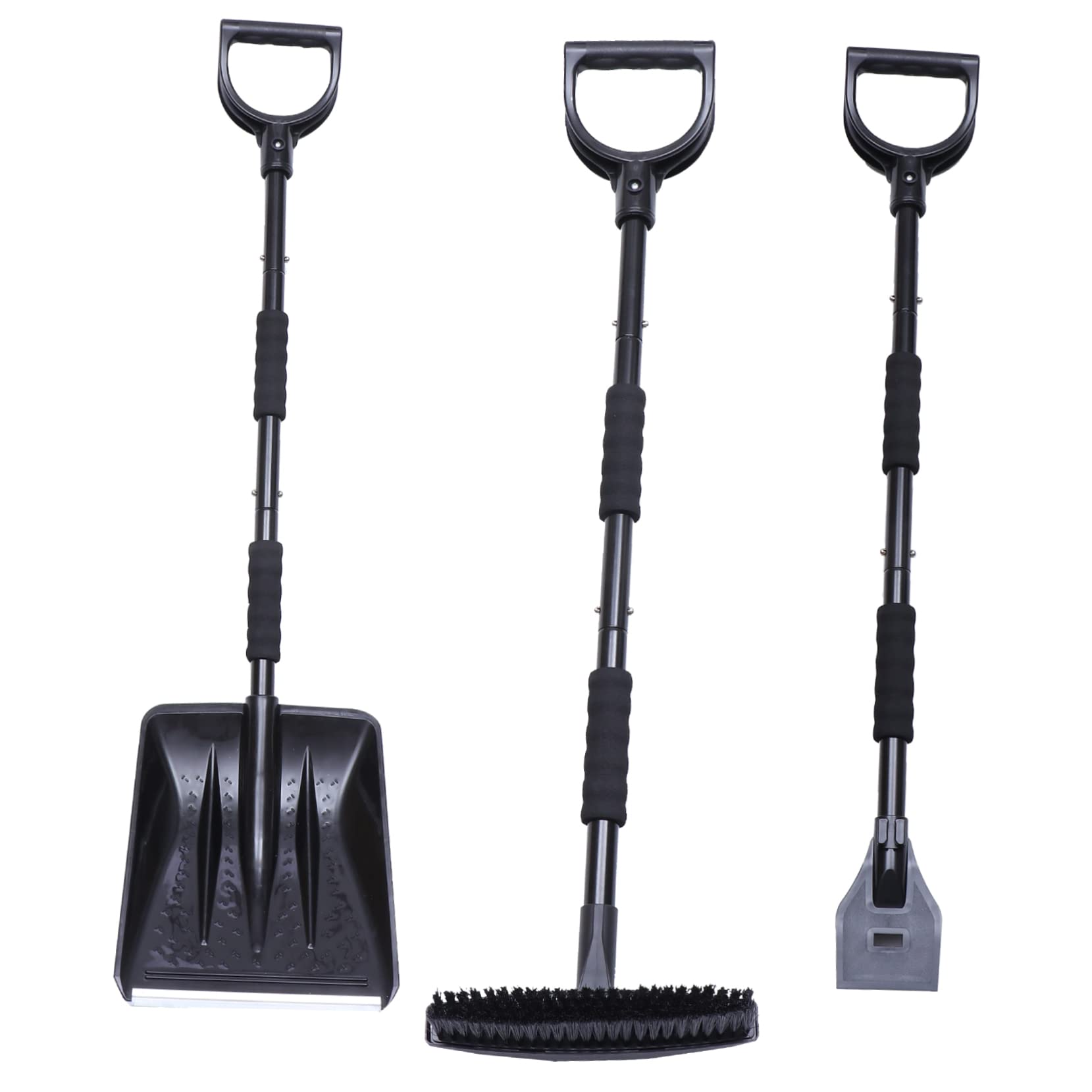 Sosoport Traje De Pala De Nieve para Coche Extensible y Desmontable Incluye Rascador De Hielo Cepillo Quitanieves para Uso Invierno para Limpiar El Parabrisas Techo del Coche