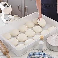 Vista 4 de Caja comercial plástica de la prueba de la masa de la pizza, contenedor apilable blanco de la pizza con la tapa, paquete de 4