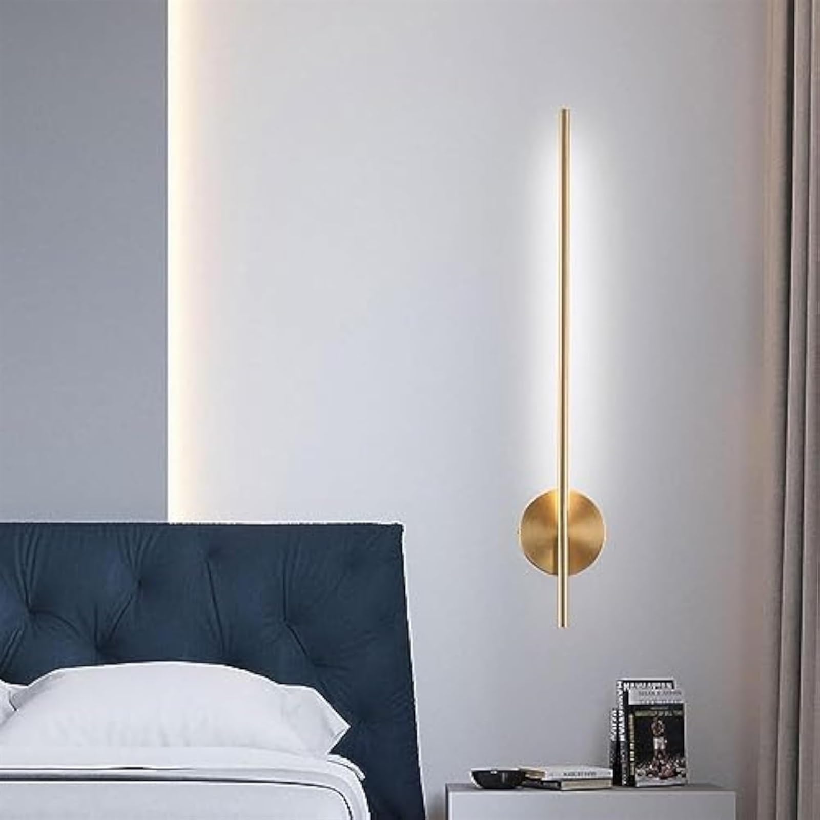 Nowoczesna mosiężna lampa ścienna w stylu vintage złota liniowa oprawa oświetleniowa do przedpokoju sypialni salonu łazienki wnętrz styl wiejski