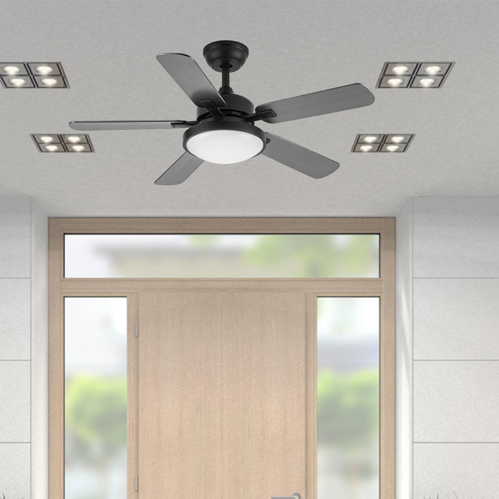 Toyvian Pantalla de Lámpara para Ventilador de Techo Ultrafina en Acrílico Blanco Iluminación Uniforme y Antideslumbrante de 21.5x21.5x7 Cm para Interior Moderna