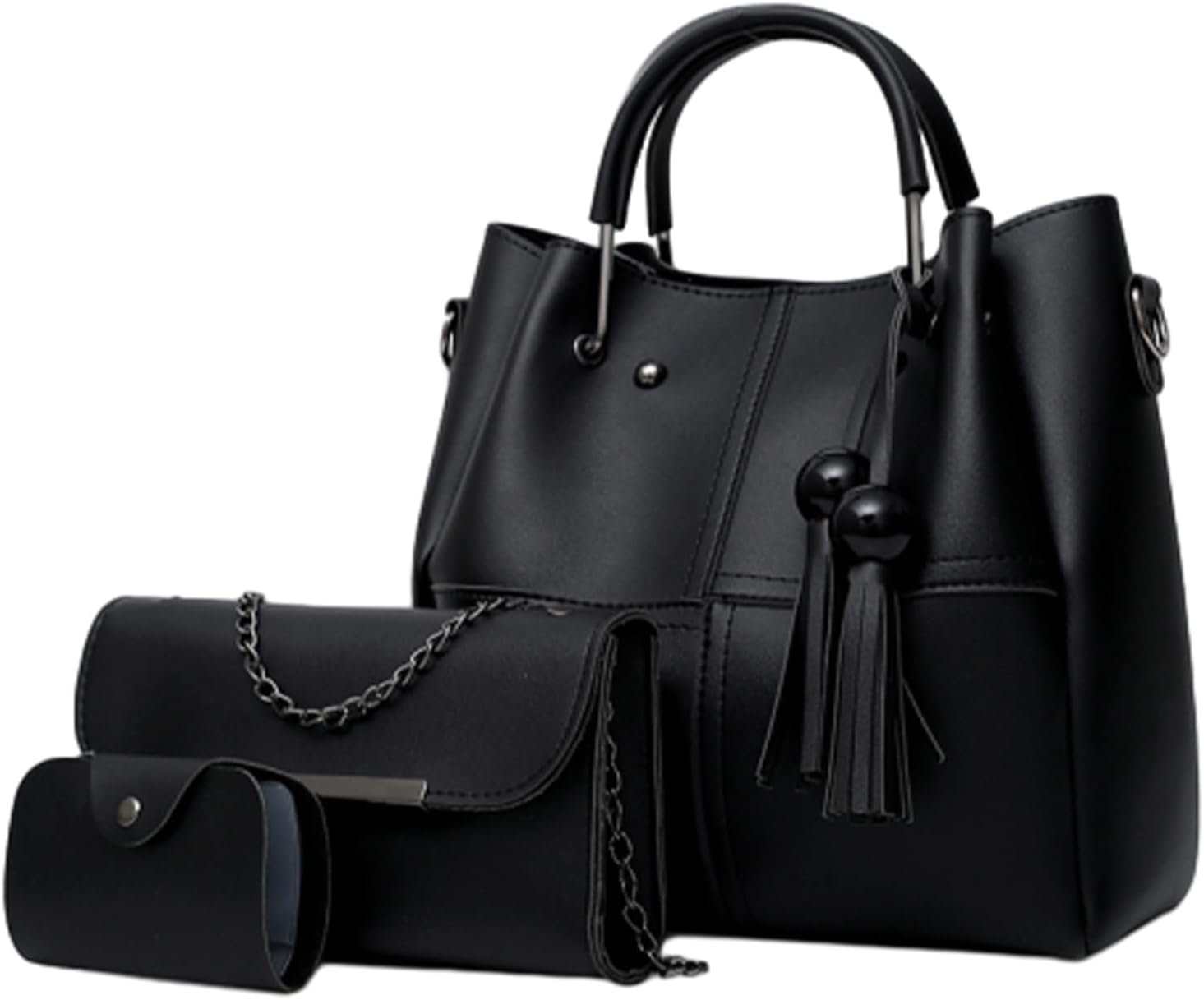 Fashion Bucket Tote Bag 3 Pcs Set, Luxury-Inspired Handbag with Crossbody Bag &card Pack, For Work, Travel, Everyday Use