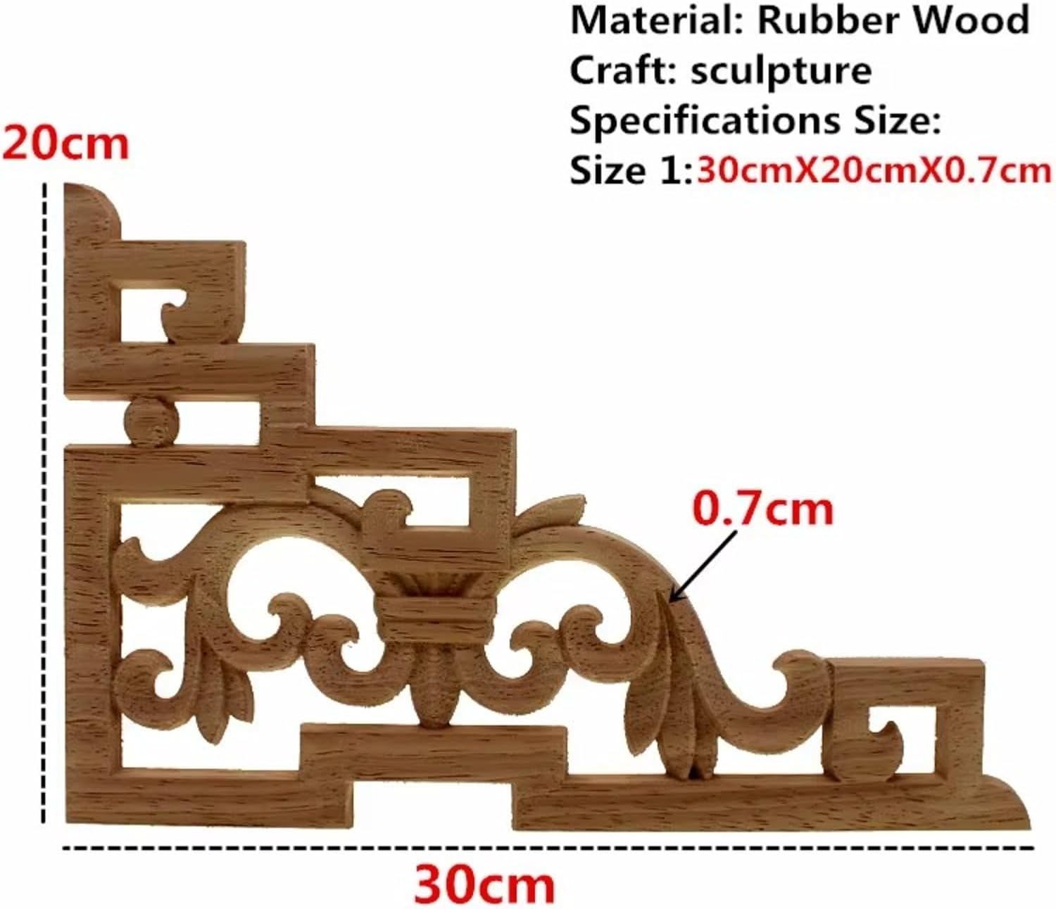 Wood Applique Carved European Decals Roses Patch Furniture Door Vintage Home Wedding Decoration Accessories Decor(30cmX20cm c)