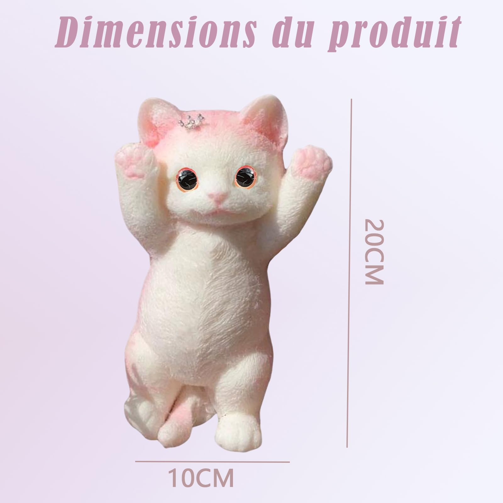 2 Stück Squishy Katzen – Weiche Quetschspielzeuge Zur Stressbewältigung, Je 8x6x5 Cm (weiß & Rosa)
