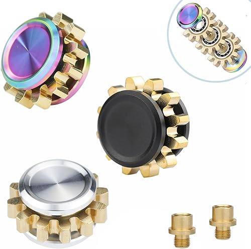Yakison Fidget Spinner de metal para adultos, pequeños juguetes de mano pequeños, bloques de engranaje de cobre, giroscopio de dedos extensible,