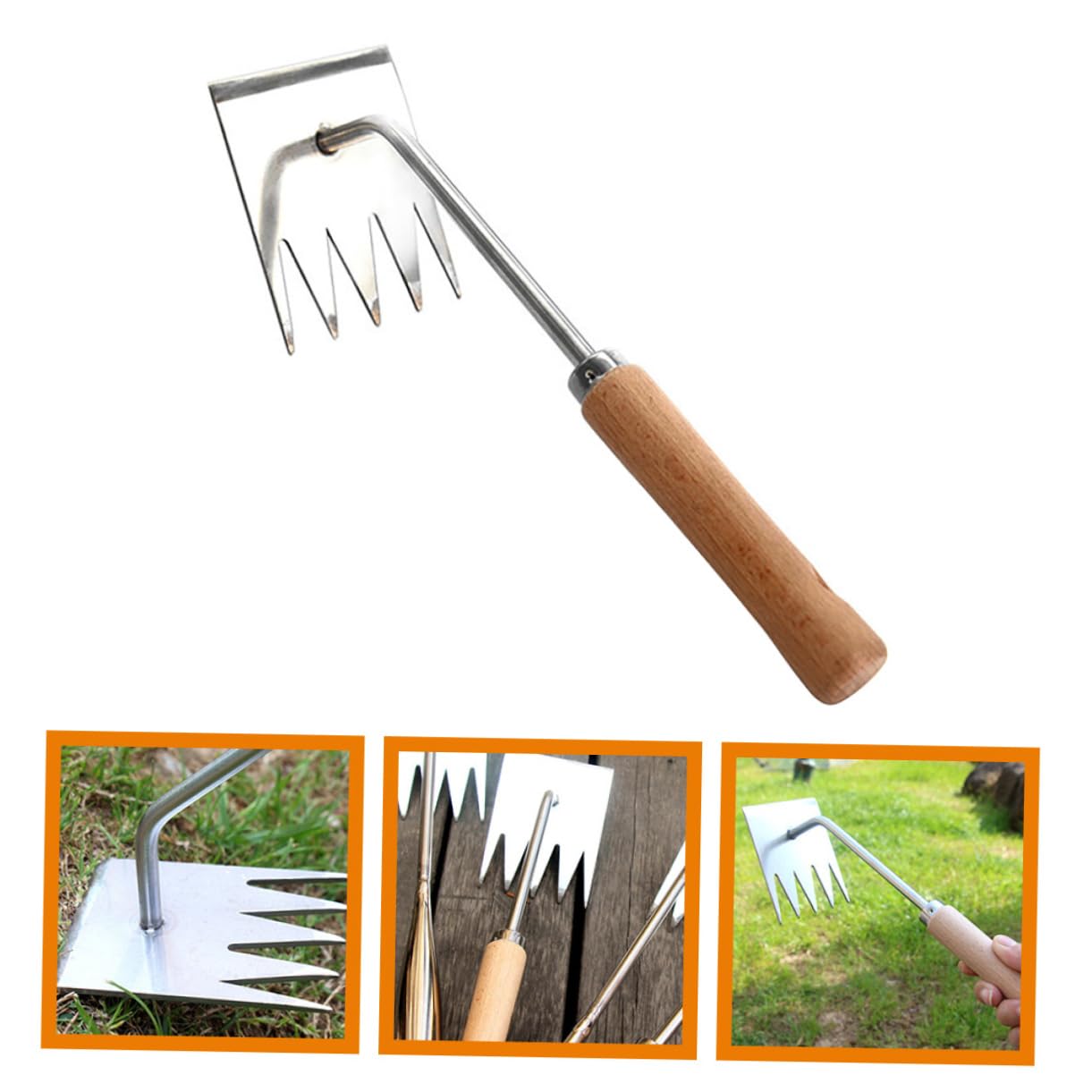 TOYANDONA 4 Stück Praktischer Hand Unkrautstecher und Holzgriff Multifunktions Gartenwerkzeug für Effektives Jäten und Entfernen von Wurzeln und Langlebig für Gartenanfänger