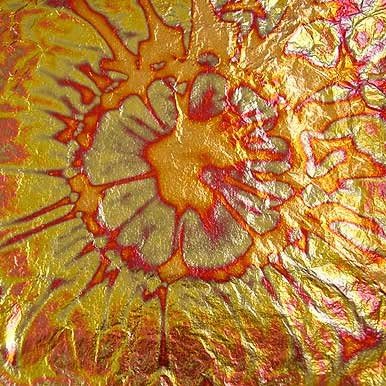 Gilding Material Variegated Red Leaf - 25 Leaves 5.5x5.5