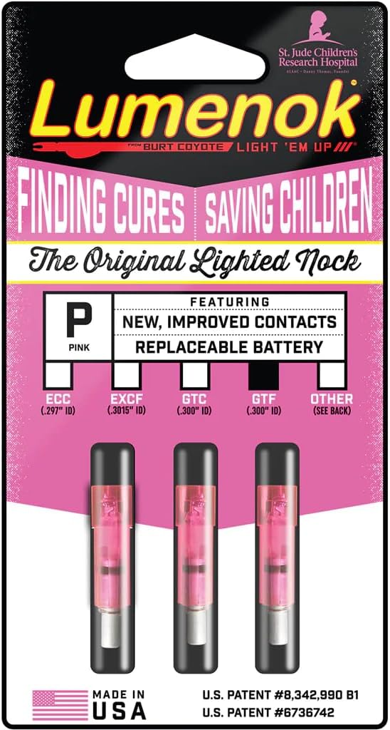 Lumenok Crossbow Nock Pink Gold Tip Flat 3 pk.