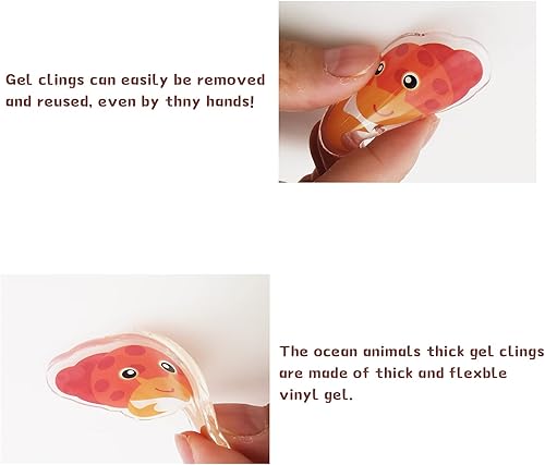 Miniatura 56 de 20 calcomanías de gel gruesas de arcoíris para aula, calcomanías de gel realistas para ventanas para niños pequeños y adultos, hogar, avión