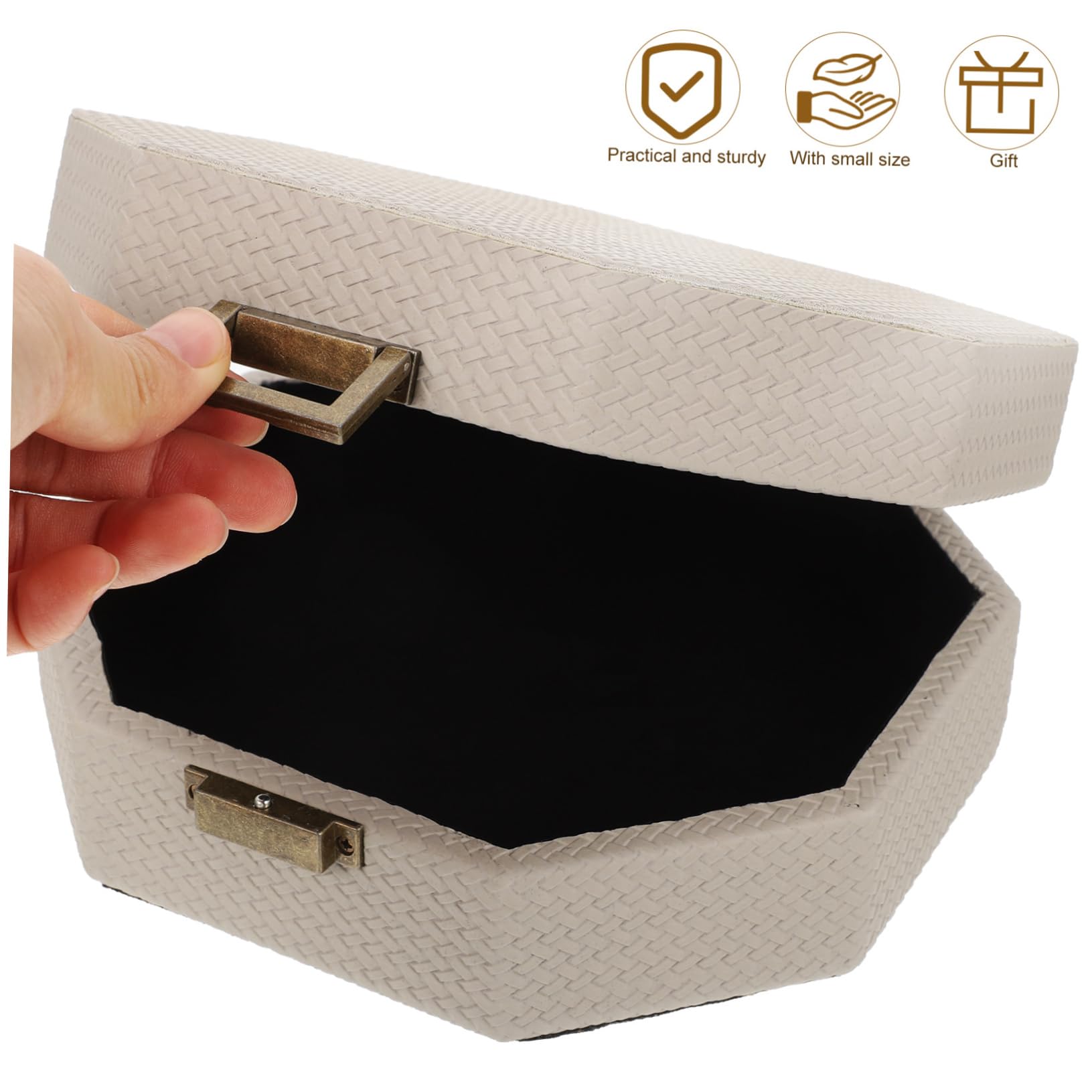 Beaupretty Boîtier de Montre Portable Beige en Cuir, Coffret Bijoux Simple