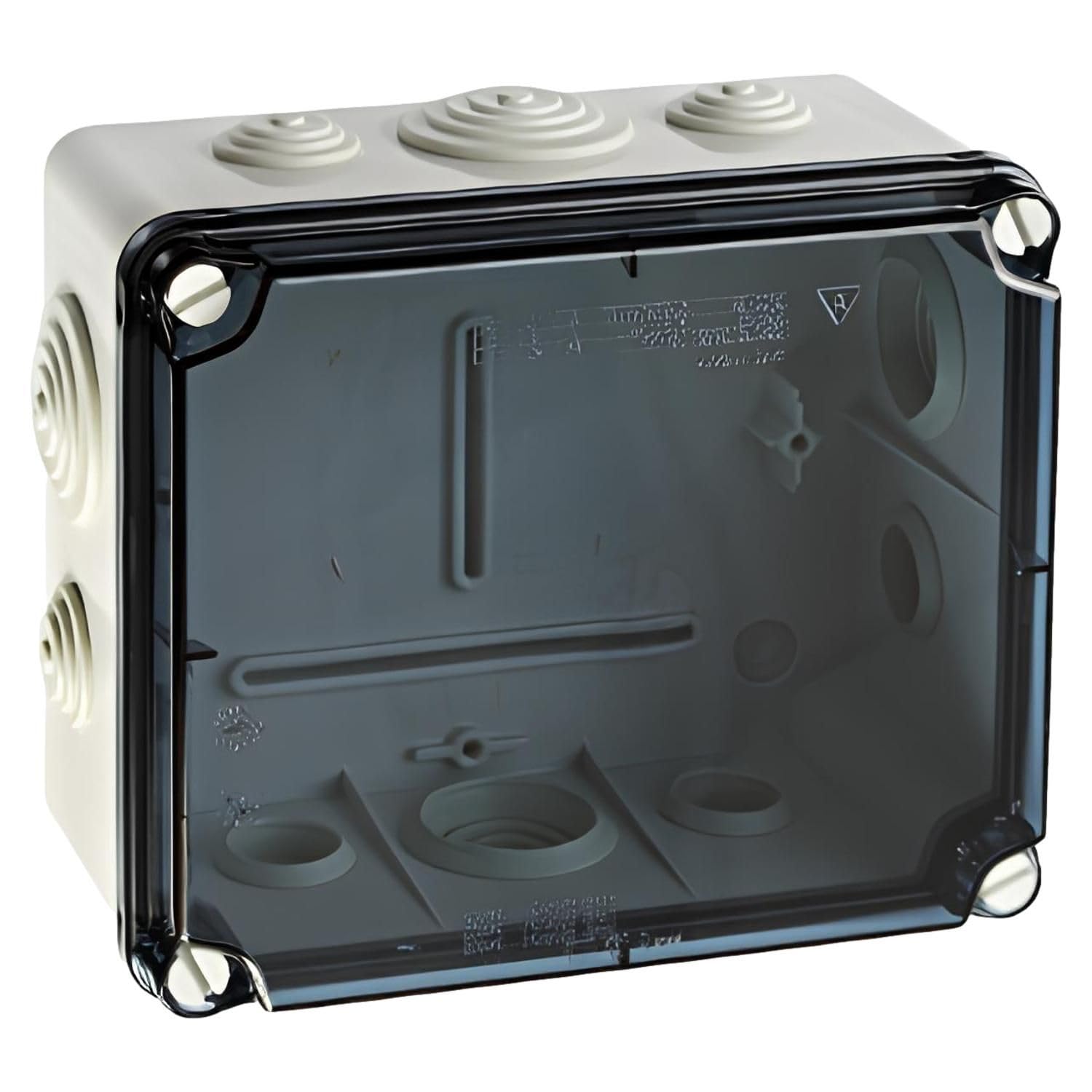 IDE EVT171 IP65 Boîte étanche de tri avec couvercle transparent et cônes, gris, 151 mm x 175 mm x 95 mm