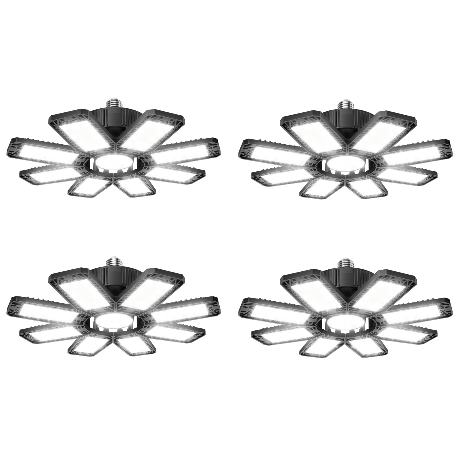 ISKYDRAW LED Garage Lights 4 Pack - 240W Garage Lighting 24000LM Bright Shop Lights Daylight 6500K - Screw