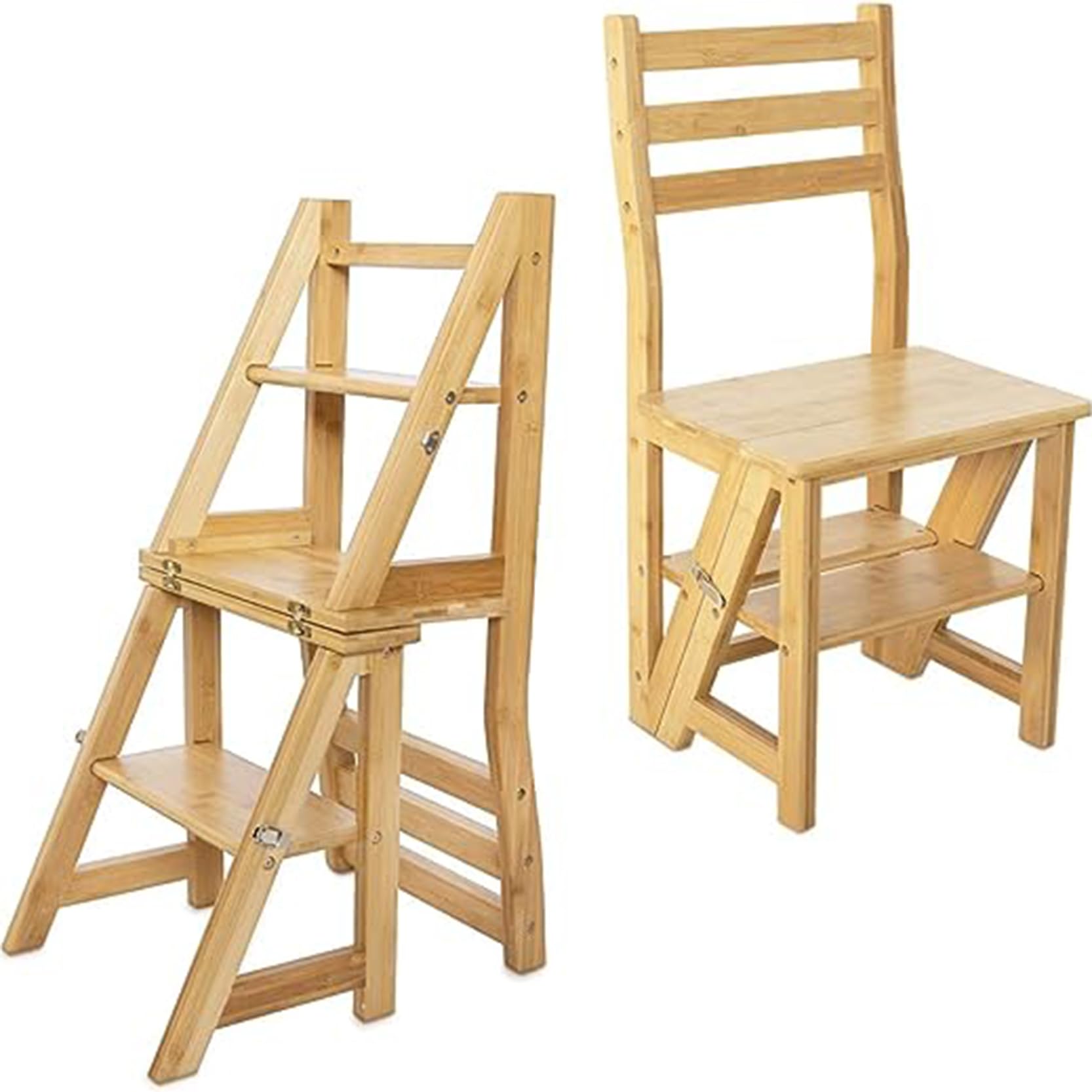 Taburete de madera convertible en silla plegable de bambú de alta resistencia estructural