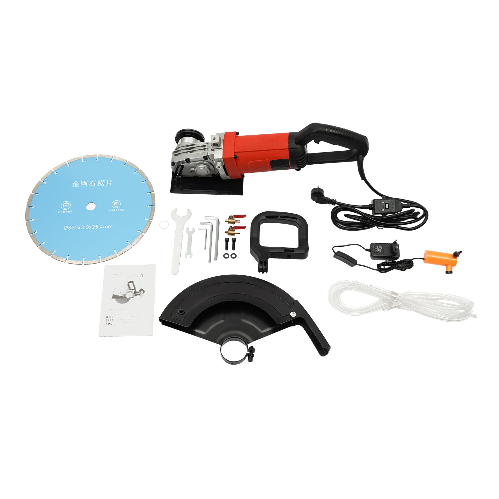 Sierra eléctrica para hormigón 3500 W, Ranuradora de pared 3800RPM, Profundidad de corte 85-140mm, con hoja de sierra de 350 mm