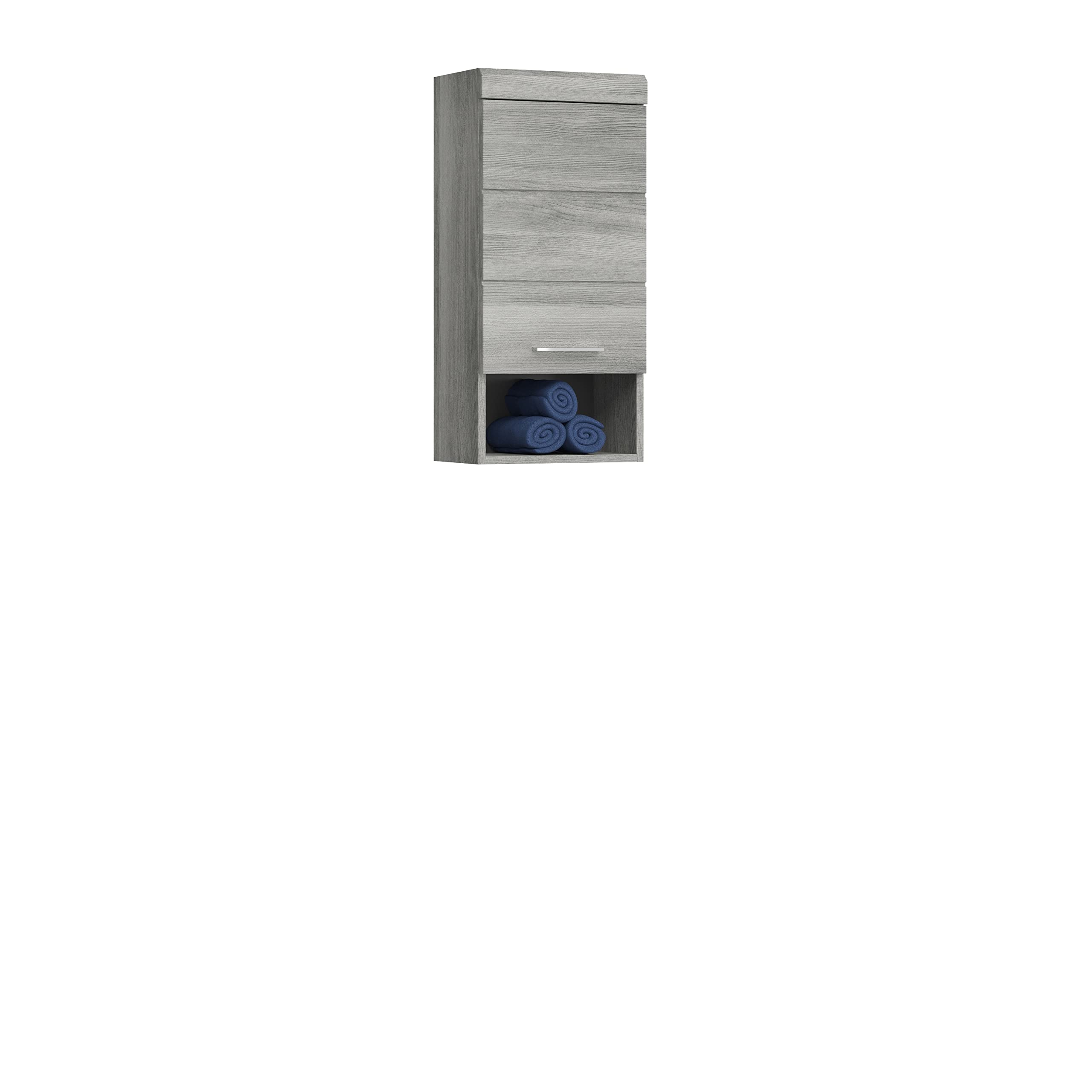Badezimmer Hängeschrank Soul – Holzwerkstoff, 37 x 79 x 24 cm, rauchsilber Nachbildung