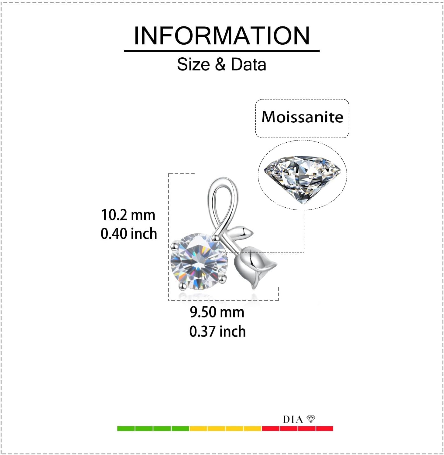 Moissanite Rose Earrings for Women Moissanite Studs S925 Sterling Silver 18K White Plated D Color VVS1 Gift for Wife Mother for Birthday Anniversary Christmas - Image 4