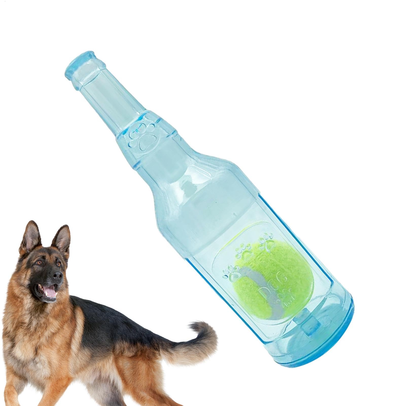 Wpsagek Ball In A Bottle Dog Toy, Squeaky Dog Interactive Chew Toy With Tennis Ball