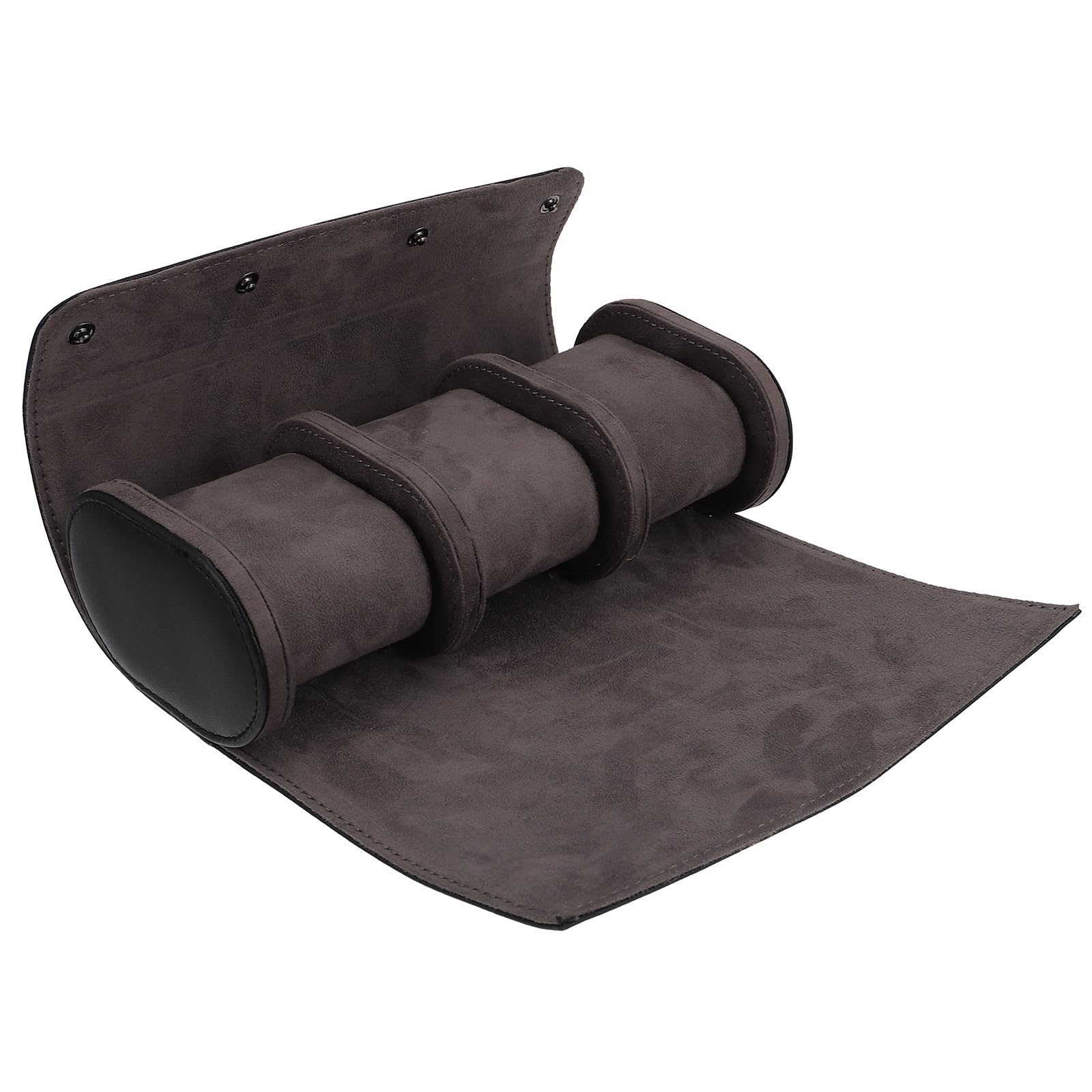 VANZACK Uhrenetui mit 3 Fächern aus Pu und Flanell Schwarz | Kompakt für Reise und Zuhause, Elegante Form, Stabile Ausführung, für Damen und Herren