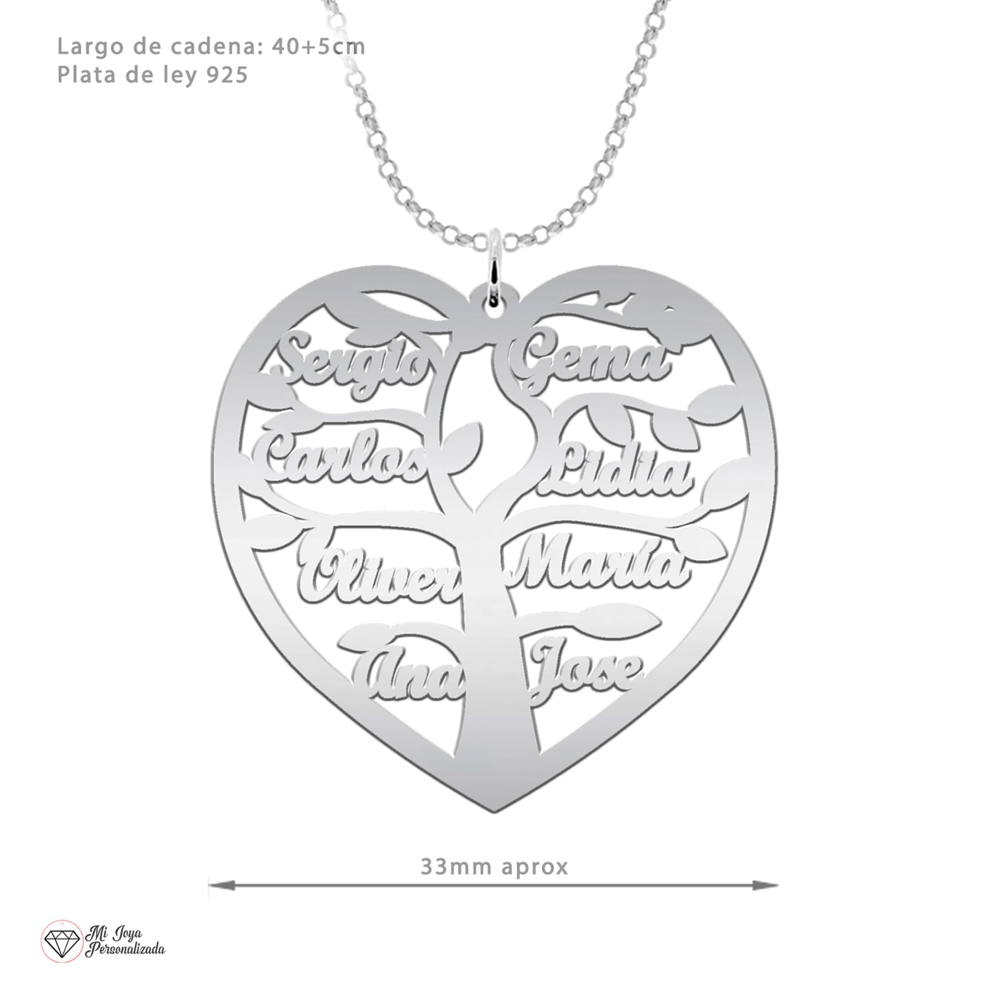 Collar Personalizado Árbol de la Vida - Joyería Personalizada para Mujer - Regalo Perfecto para Celebrar Familia