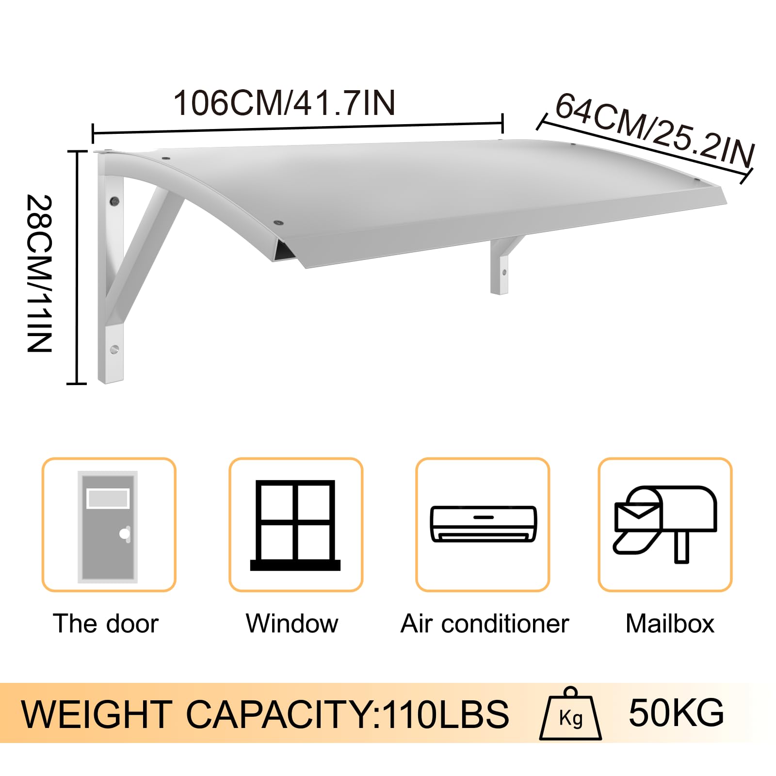 Cubierta de aire acondicionado para protección de aire acondicionado, protección solar espesa, cubierta exterior para bomba de calor dividida para compresor de condensador (plata, 106 x 64 x 28 cm)