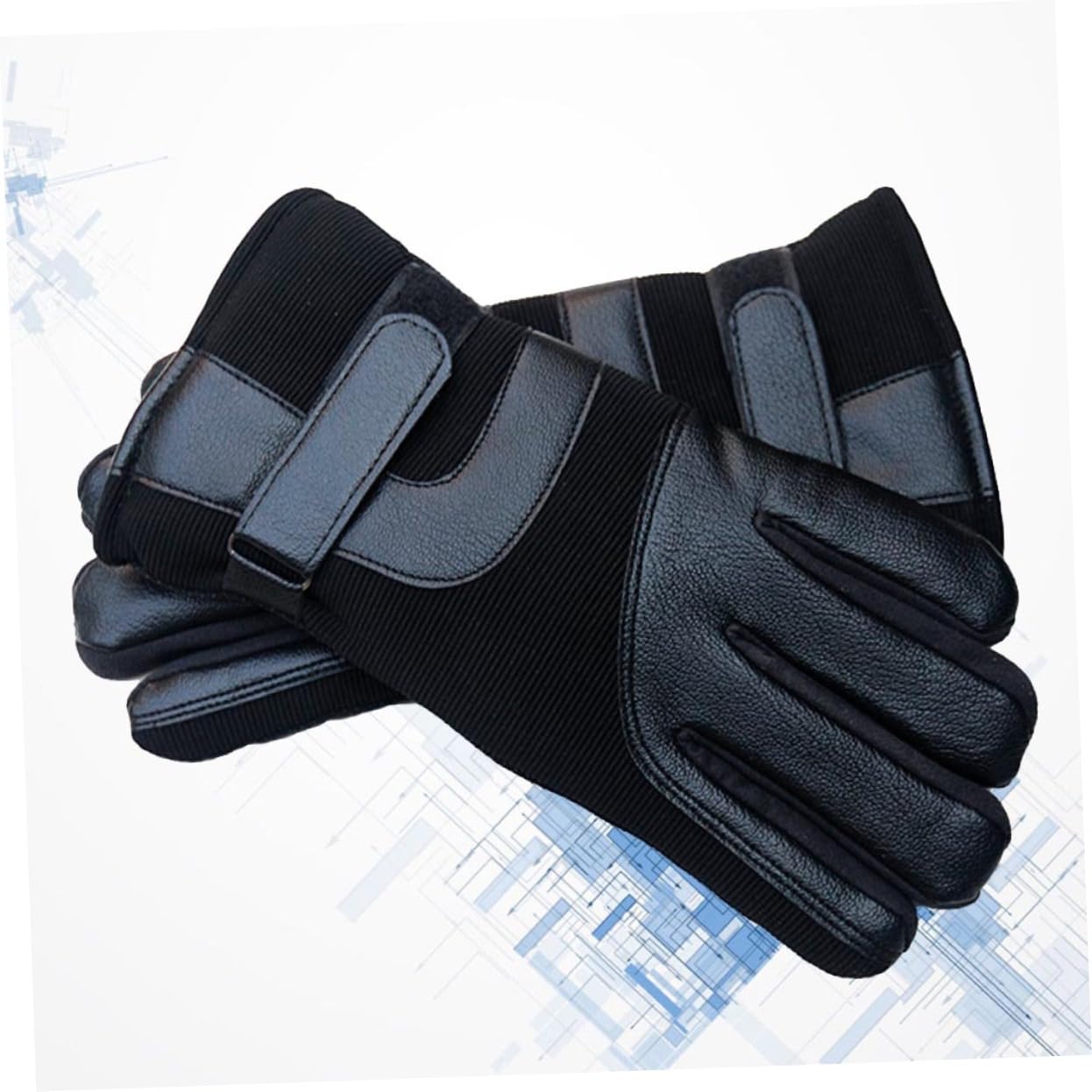 CONGARTENO Winter Finger Gloves for Men Touchscreen Gloves Plush Windproof Anti-slip Casual for Cold Days