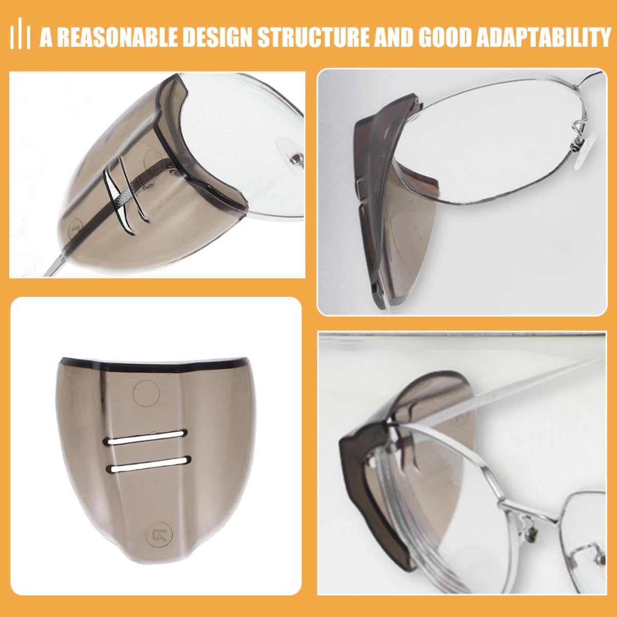 SHERCHPRY 5 Series Gafas Alas Protector Seguridad Para Anteojos Gafas Brazo Antideslizante Protección Escudos De Seguridad Para Escudo Lateral os Para Tpu 4 Pares*5