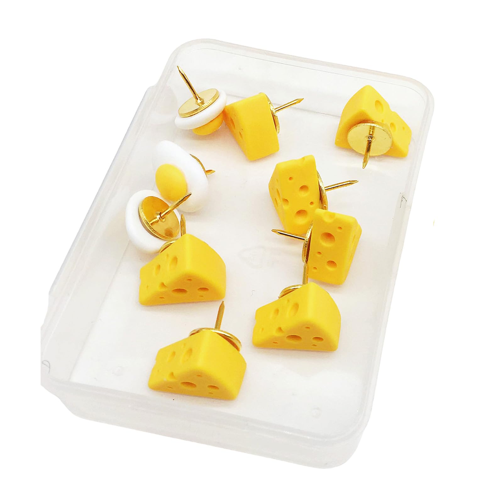 20pcs Cheese Egg Shape Push Pins Cork Notice Board Thumb Tack Drawing Pins Decorative Push Pins