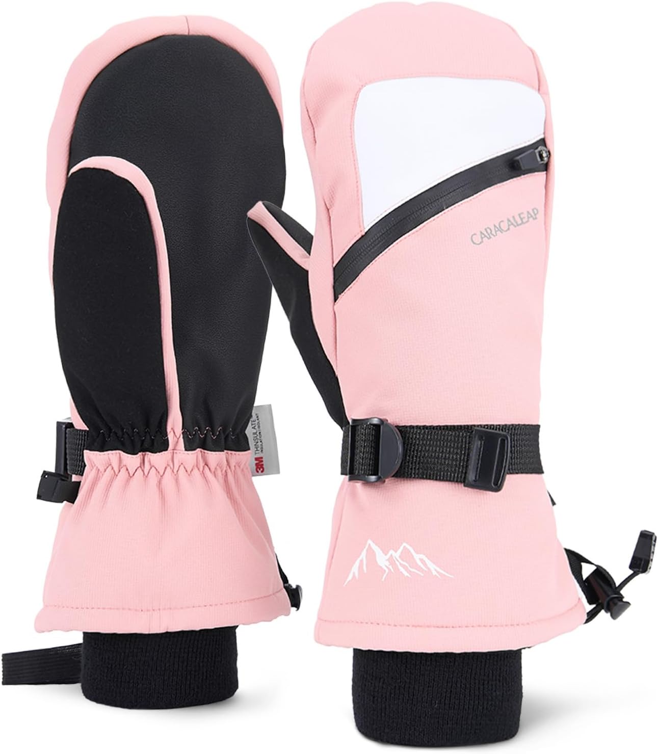 CaracaleapWinter Ski Mittens for Men Women Cold Weather- Warm Snowboard Mittens Gloves Waterproof Snow Sports Mitts Gloves