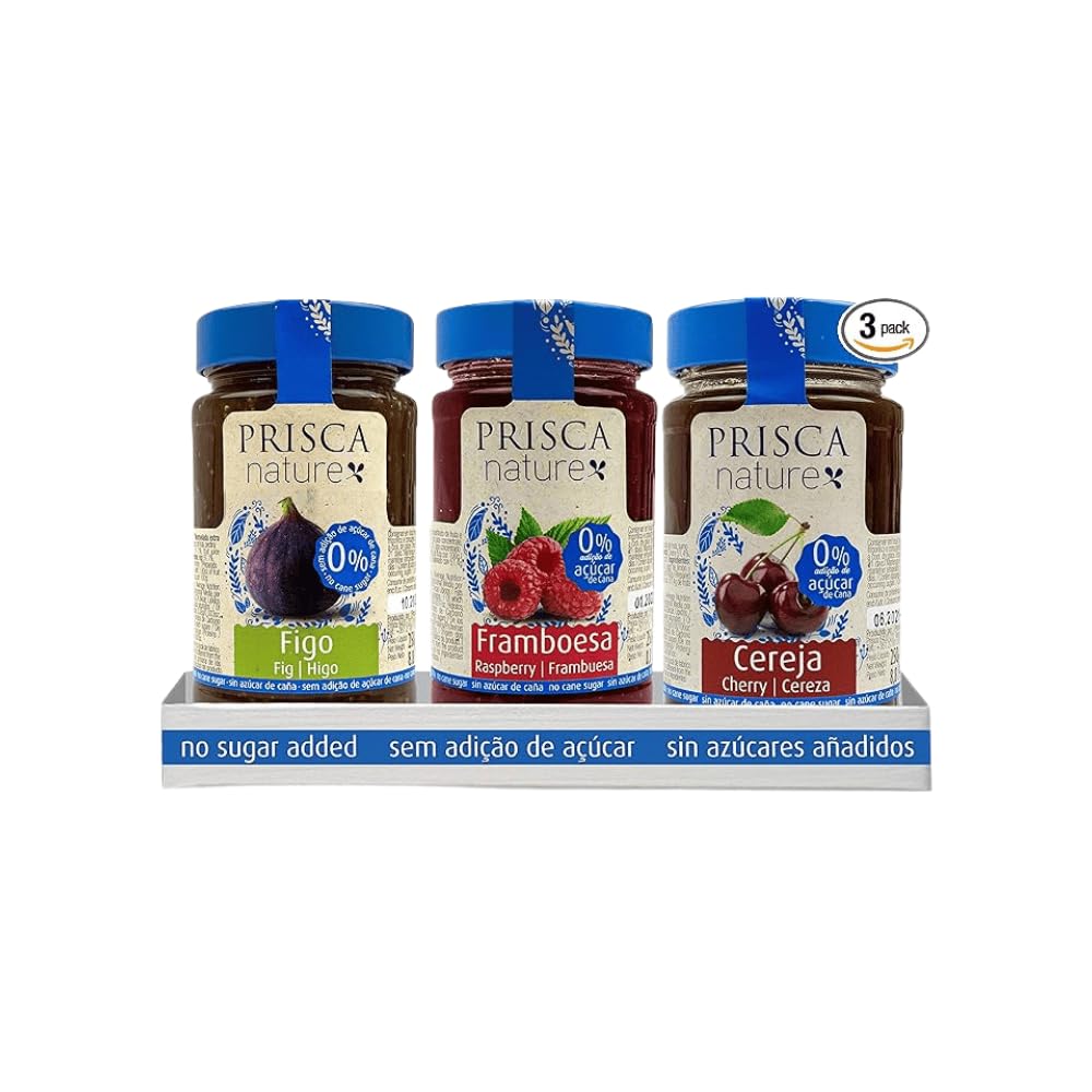 Confiture de Cerises - Framboises - Figues - Sans Sucres Ajoutés - Pack de 3 Unités
