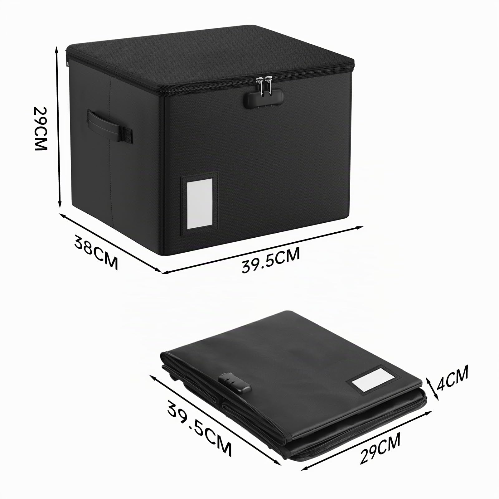 ENGPOW Feuerfeste Dokumentenbox Große Comic-Box mit Schloss 39,5x38x29cm