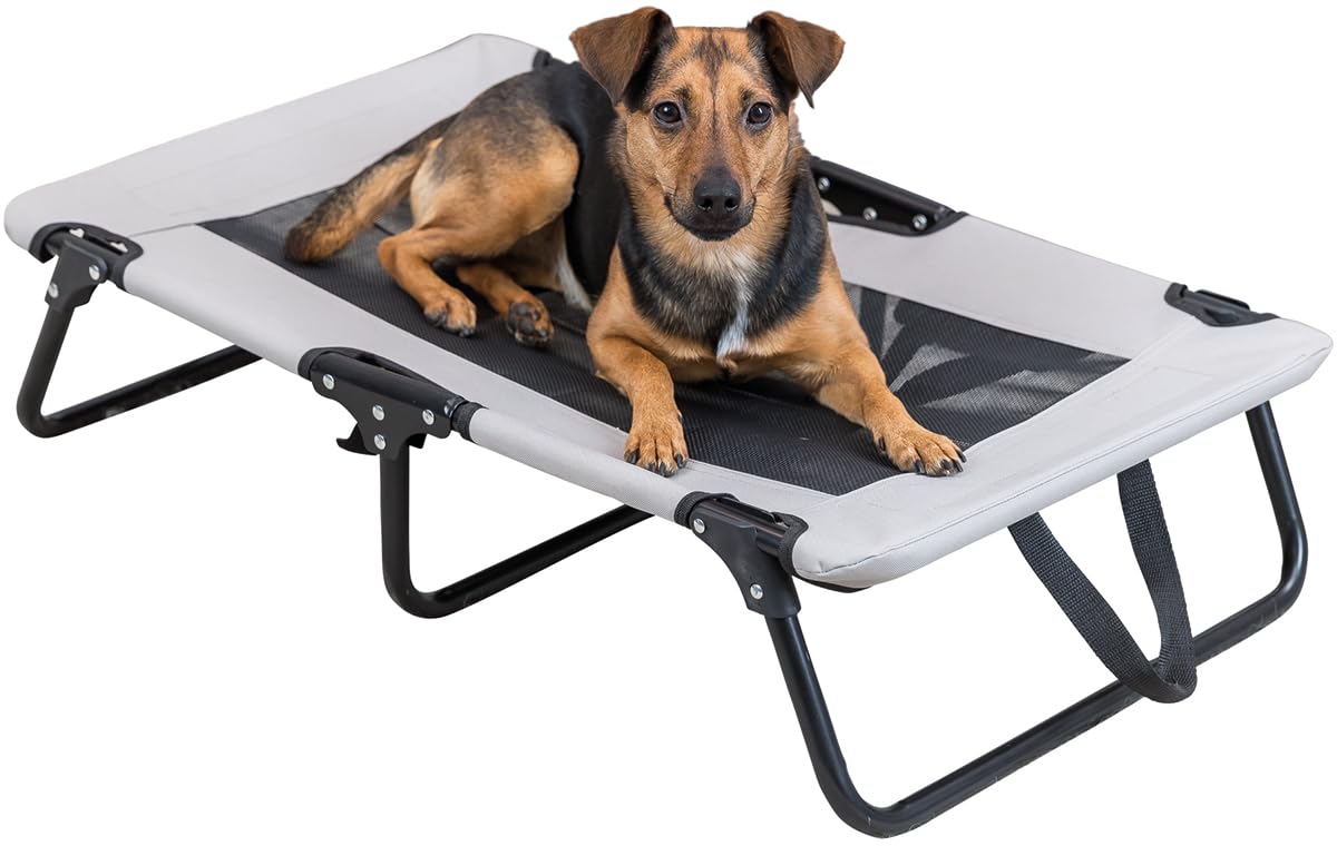 TRIXIE lit pour Chien Strong Edition Beige/Noir 79 × 19 × 50 cm Pliable Facile d'Entretien