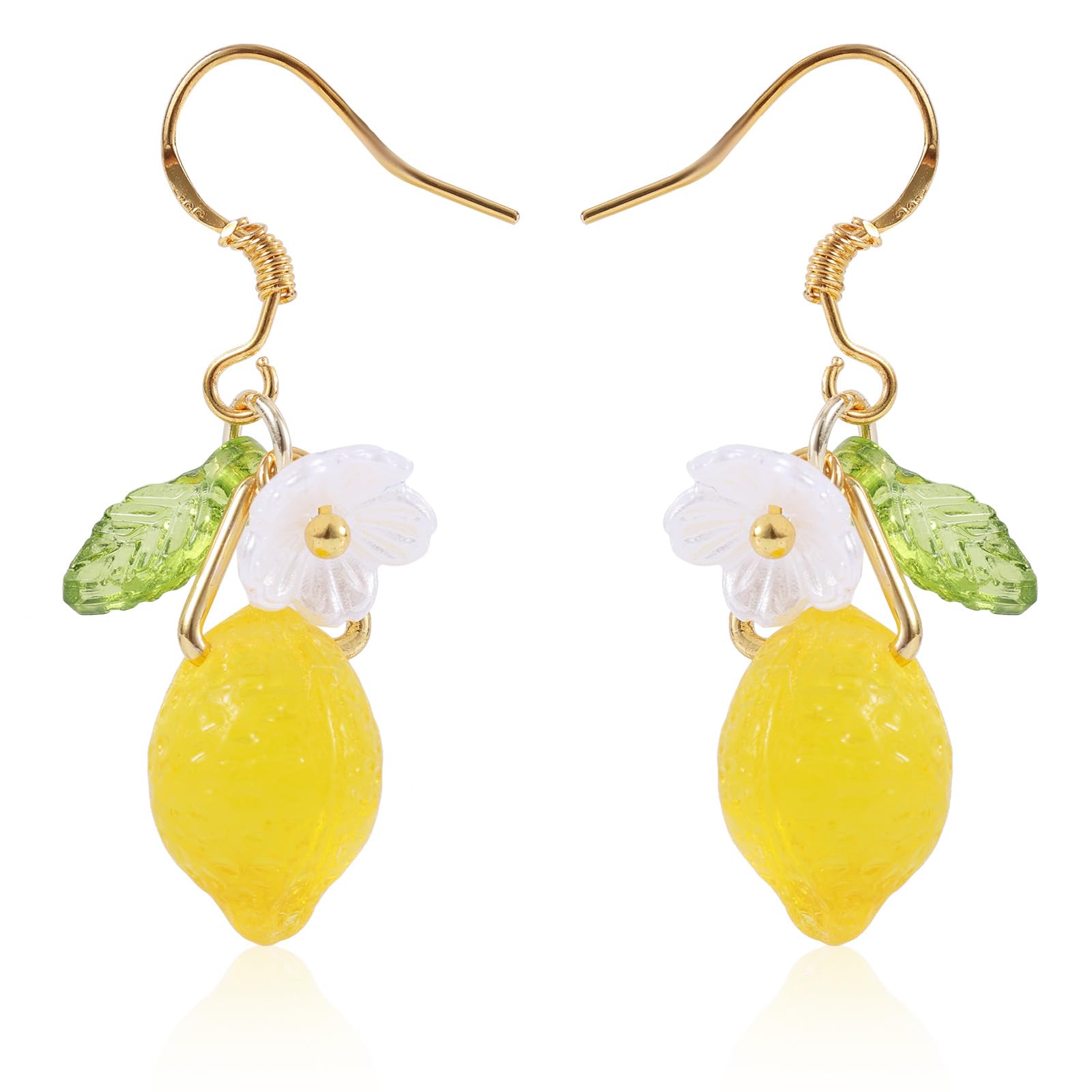 Orecchini a Forma di Limone, in Resina Gialli Orecchini a Cerchio a Forma di Limone Graziosi Orecchini a Bottone a Forma di Frutta Regalo di Gioielli per Donna